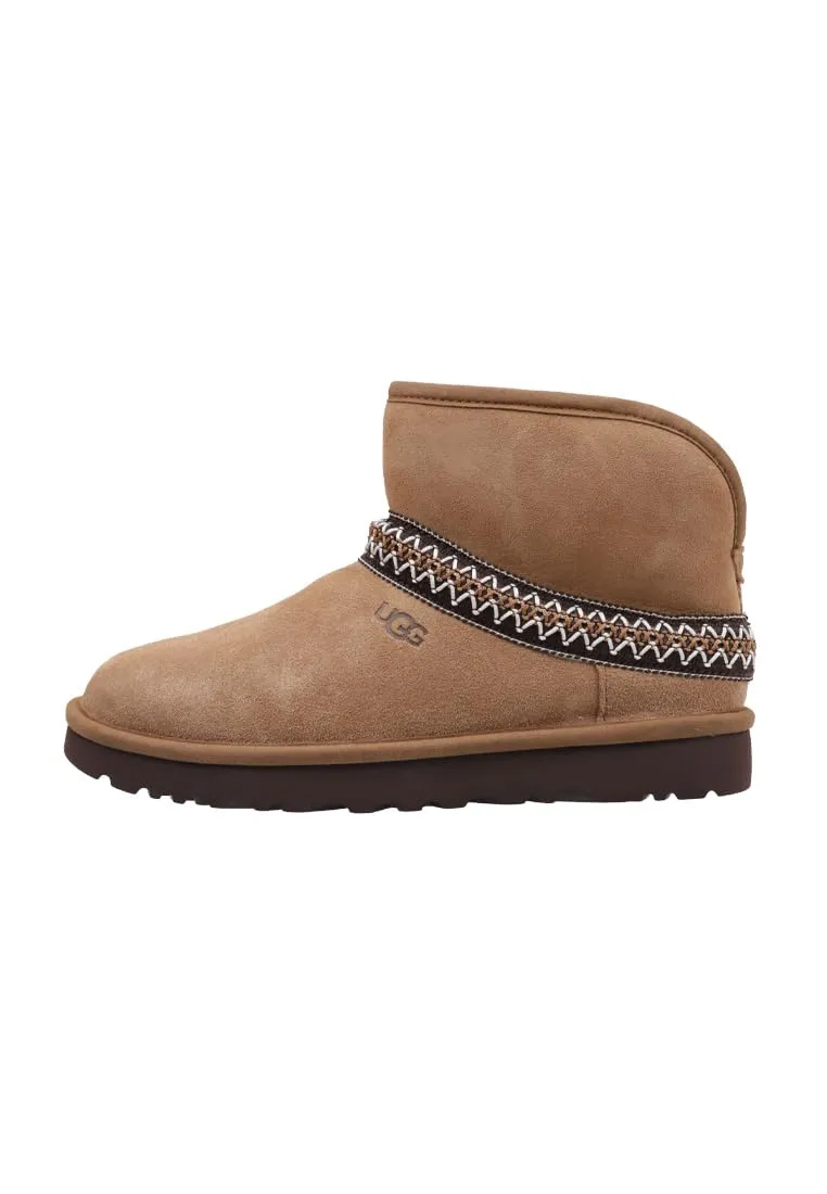 UGG Classic Mini Crescent, Stivali alla Moda Donna, Chestnut, 37 EU