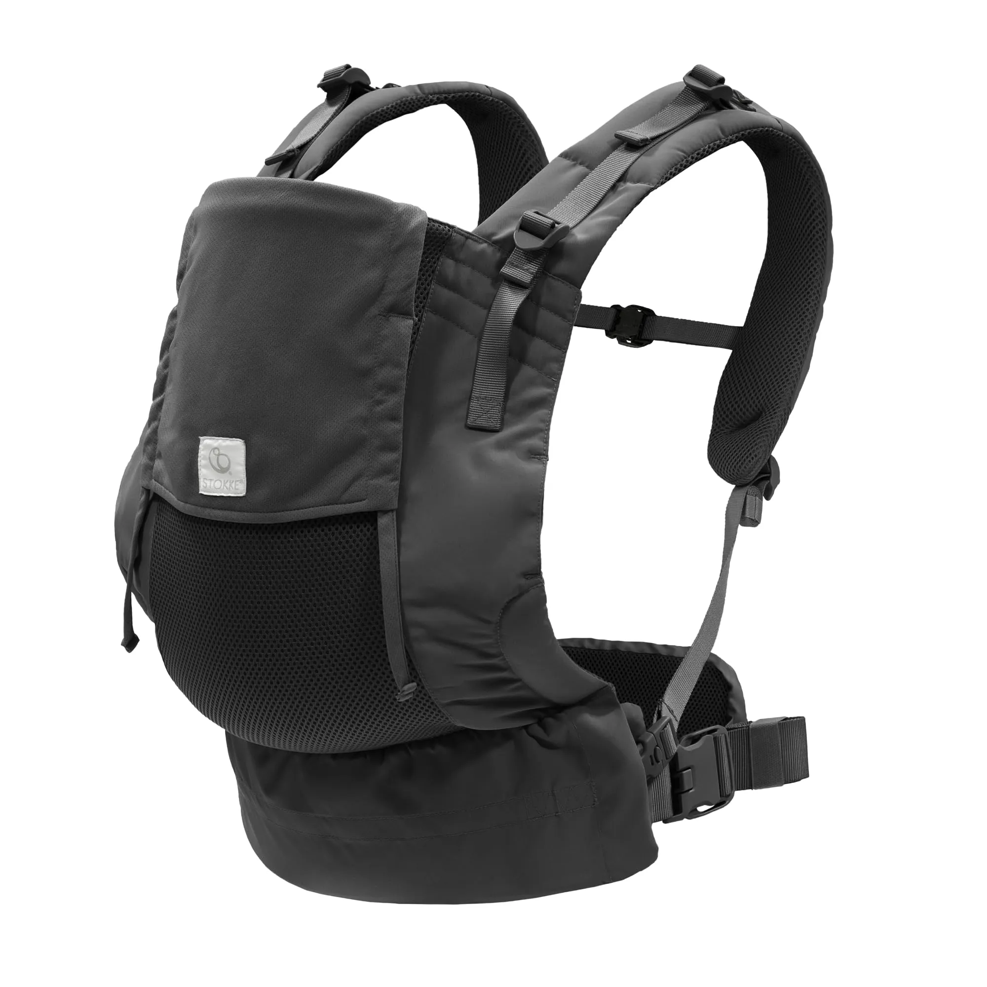 Marsupio Stokke Limas Mesh, Antracite - Marsupio traspirante con tessuti ad alte prestazioni - Sicuro per bambini da 1 mese/4-15 kg - Include custodia staccabile per gli oggetti essenziali
