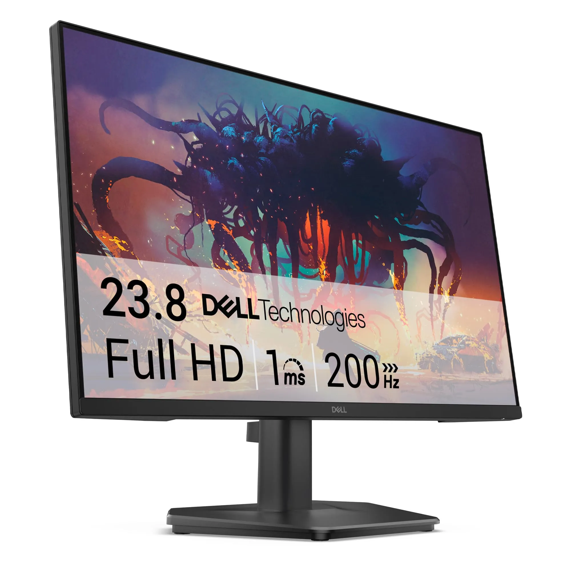 Dell 24 Monitor Gaming - SE2425HG, Full HD (1920x1080), 200Hz, Fast IPS, 1ms, AMD FreeSync Premium, 99% sRGB, VESA (100x100mm), DisplayPort, 2 HDMI, 3 Anni di Garanzia, Nero