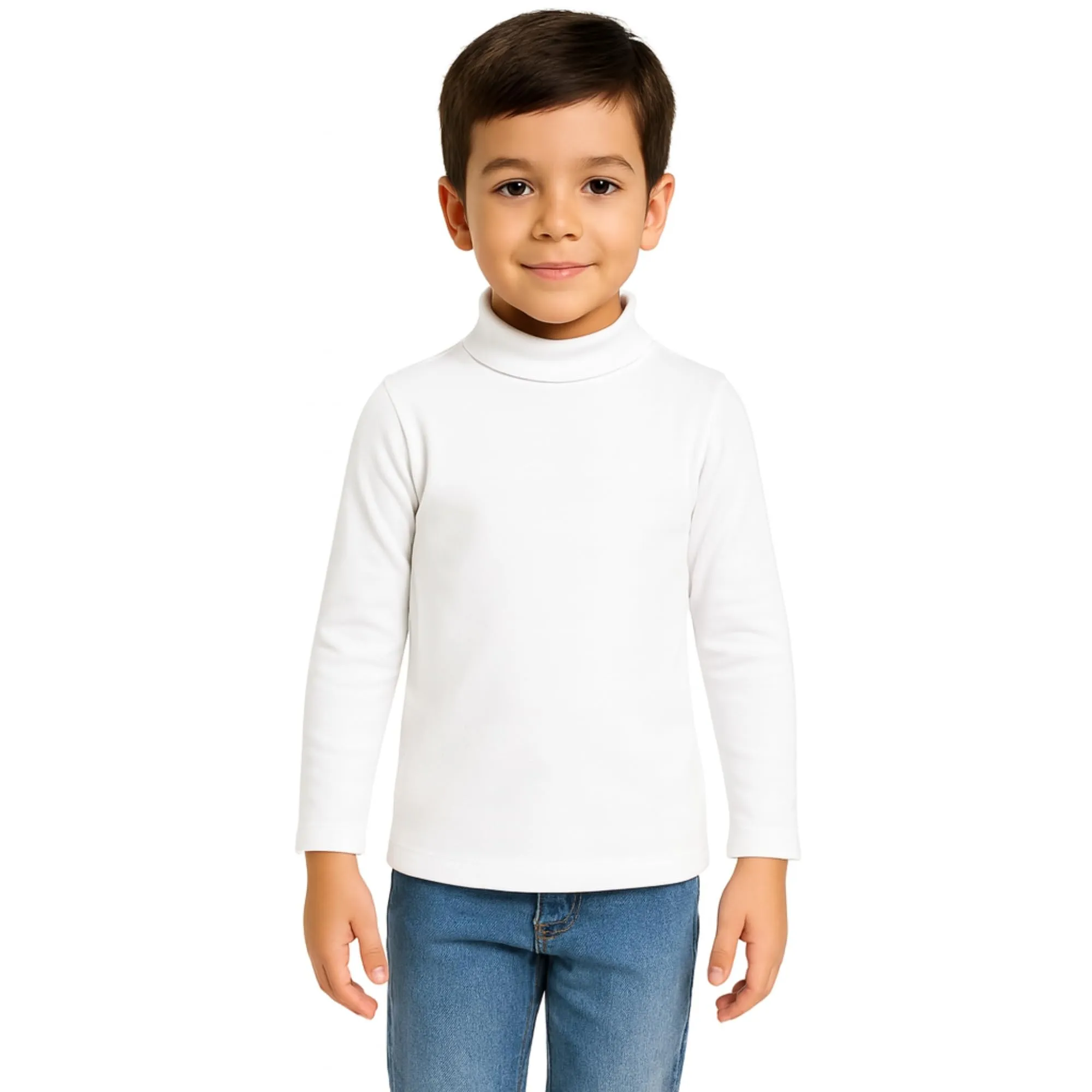 Intimitaly Lupetto Caldo Cotone per Bambino e Bambina, Collo Alto Avvolgente, da 3 a 10 Anni, Bianco Blu Rosso Nero Verde (IT, Età, 7 anni, 8 anni, Bianco)