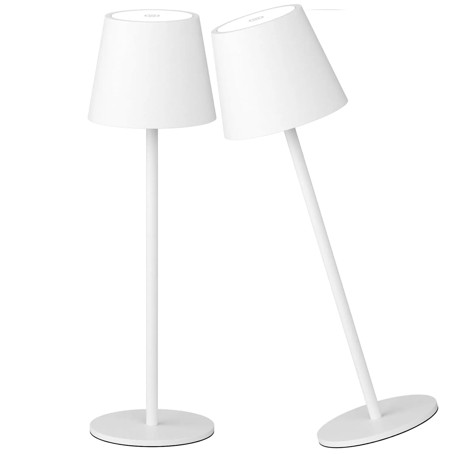 081 Store - 2 PEZZI LAMPADA DA TAVOLO SENZA FILI RICARICABILE BIANCHE, LAMPADA DA TAVOLO LED DIMMERABILE E CON 3 TONALITà DI LUCE, DIMMERABILE 3000-65000K ED IMPERMEABILE IP54