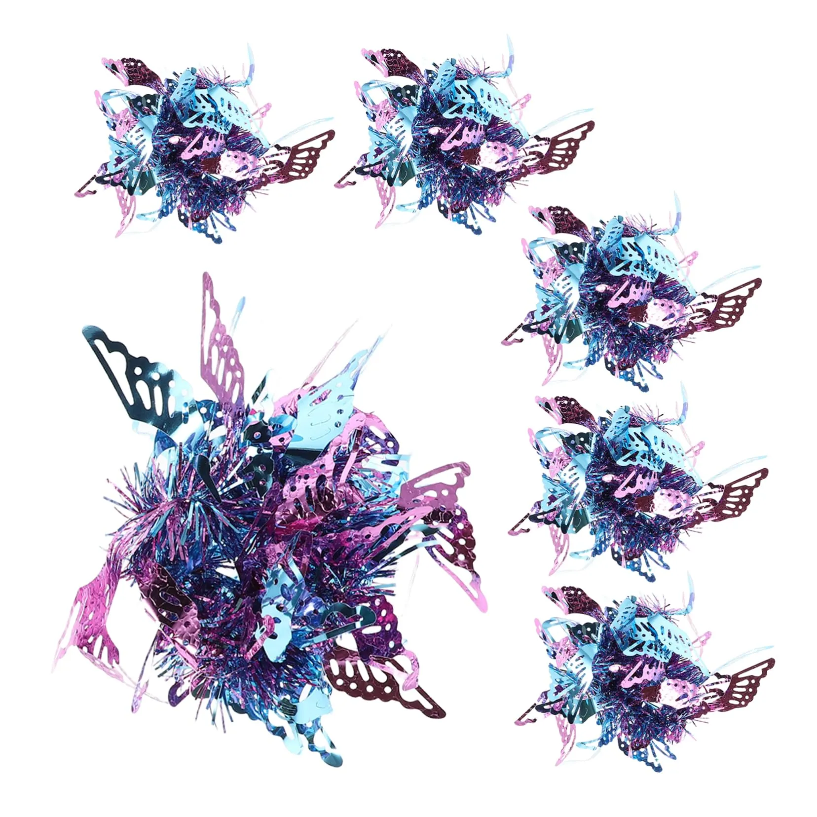 KOMBIUDA 6 Pezzi Pom Pom Metallici da Polso Fiori da Cheerleader da Cheerleading Design Leggero vestibilità Adatta Ai Bambini