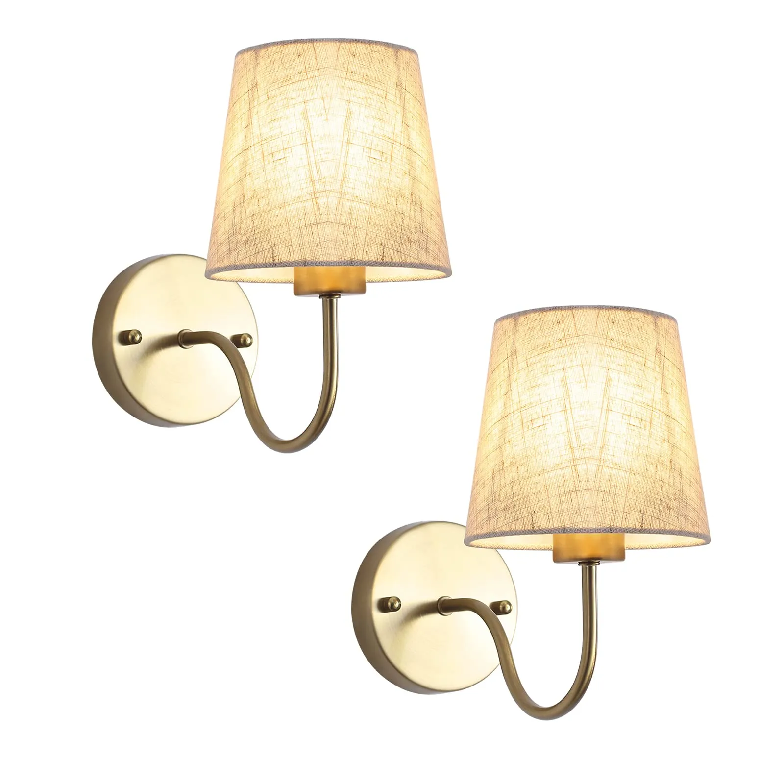 MRHYSWD Set Da 2 Applique Da Parete Interno Moderno Vintage, Specchio Bagno, Lampada Interni Oro Camera Da Letto Comodino, E27 (Lampadina Non Inclusa)