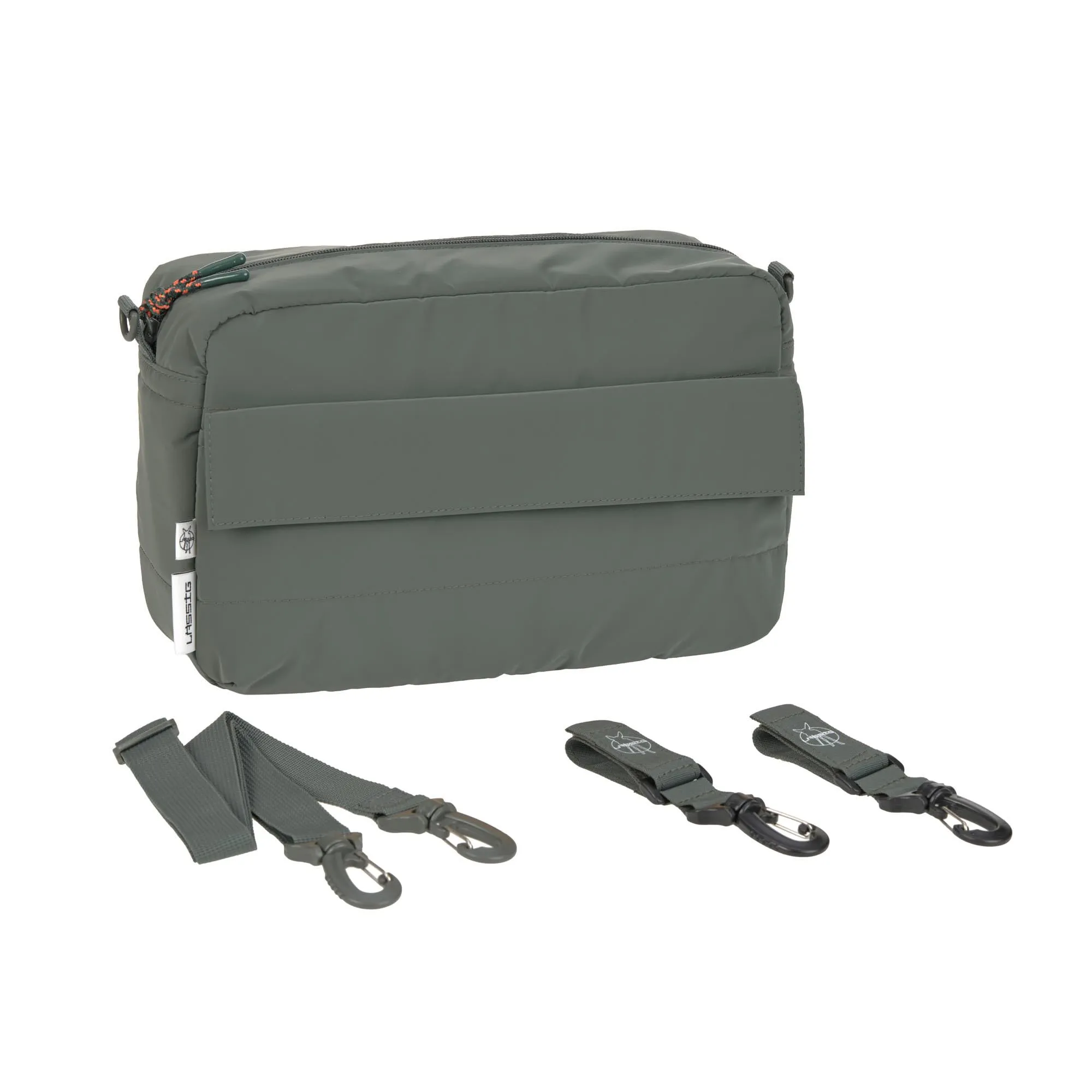 LÄSSIG Organizzatore per carrozzina da bambino borsa a tracolla borsa per carrozzina con attacco per carrozzina/Casual Buggy Organizer Bag olive
