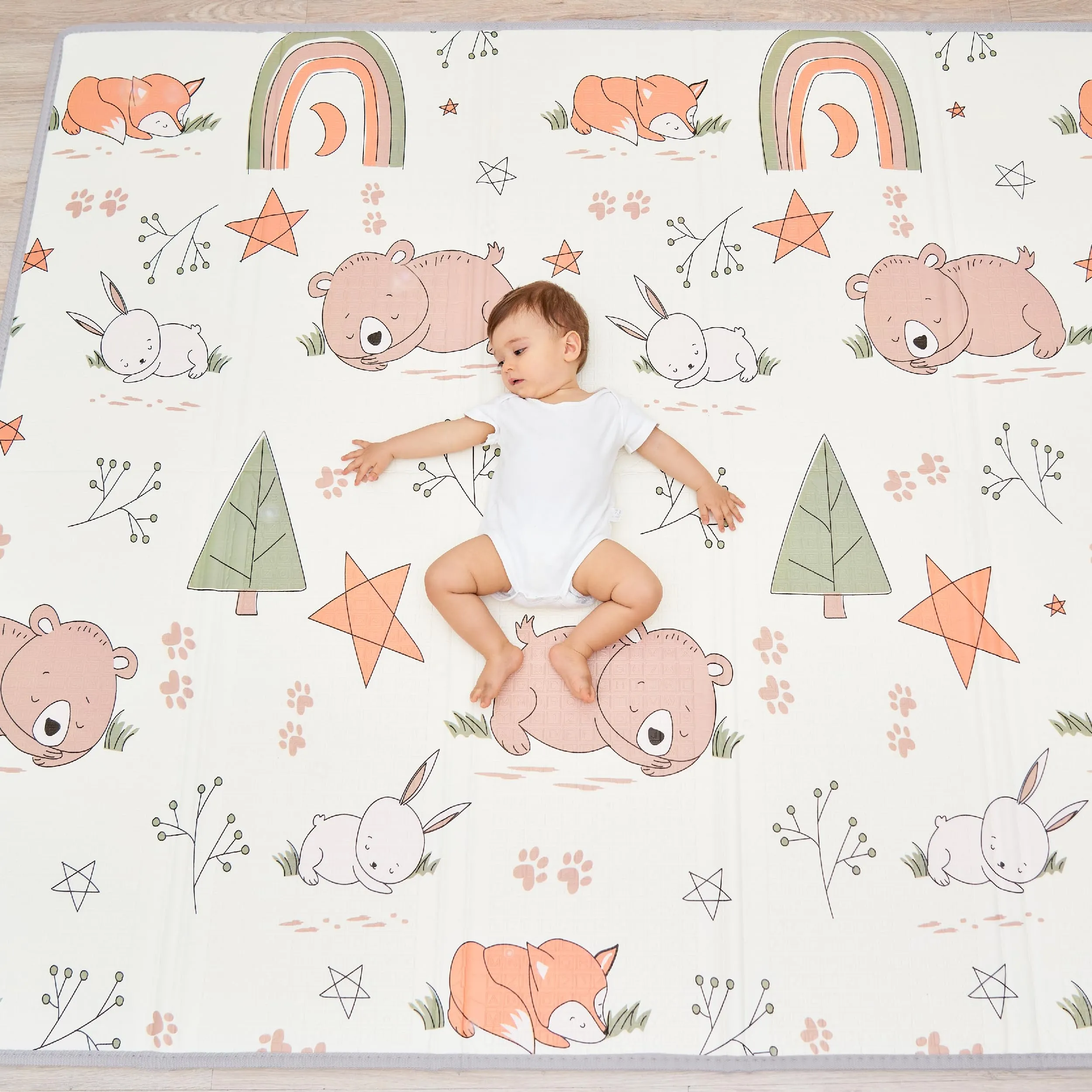 SUPERBE BEBE Tappeto Per Bambini e Neonati Reversibile e Non Tossico, Pieghevole e Impermeabile in Schiuma Per Bimbi. Per la Camera del Bambino o della Bambina. 150x180x1cm Regalo Bambino