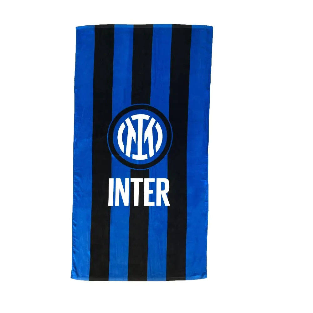 Inter Telo Mare in Spugna, 90X170, Logo Inter, 100% Cotone, Prodotto ufficiale, Grafica Nerazzurra
