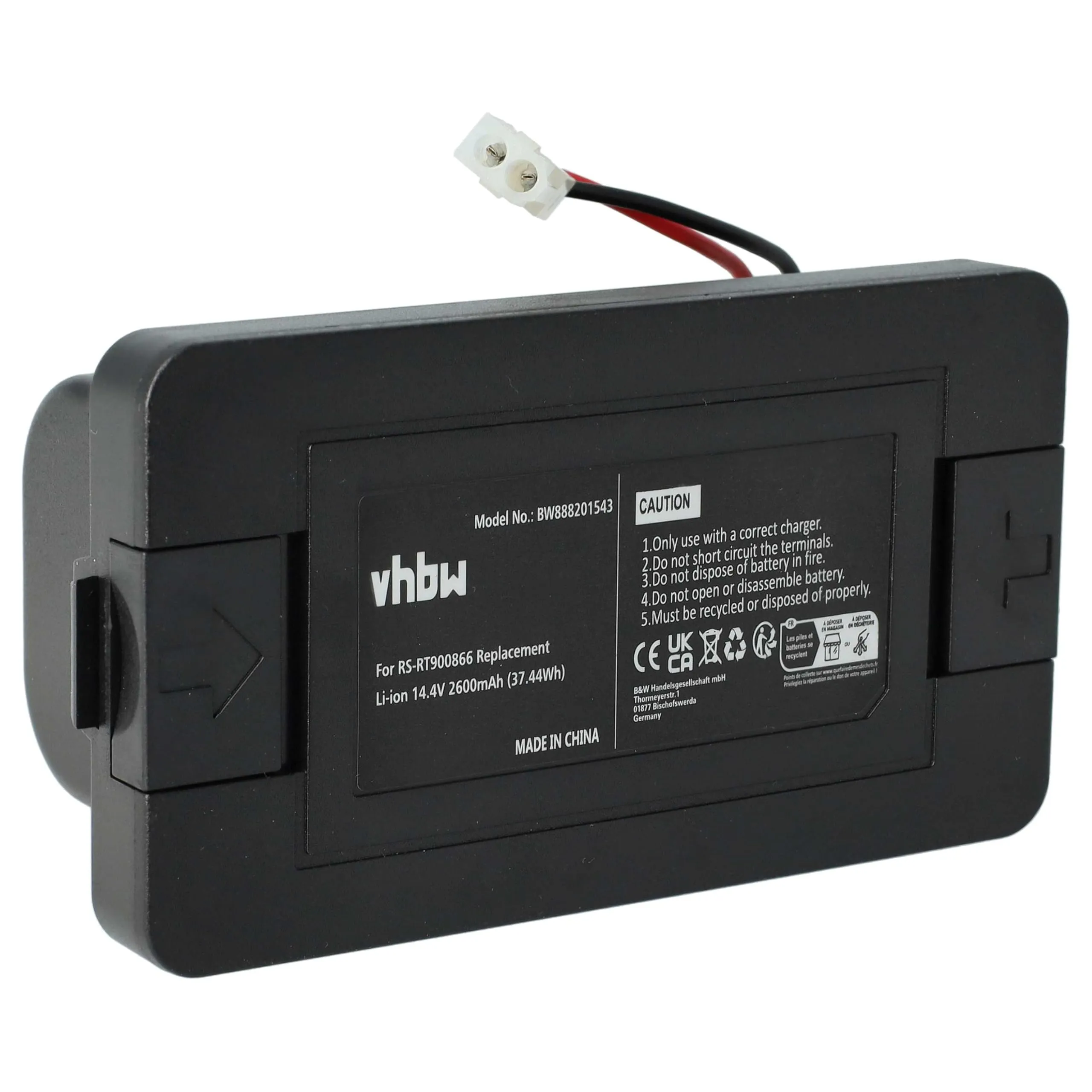 vhbw batteria sostituisce Rowenta RS-RT900866 per home cleaner Nero (2600mAh, 14,4V, Li-Ion)