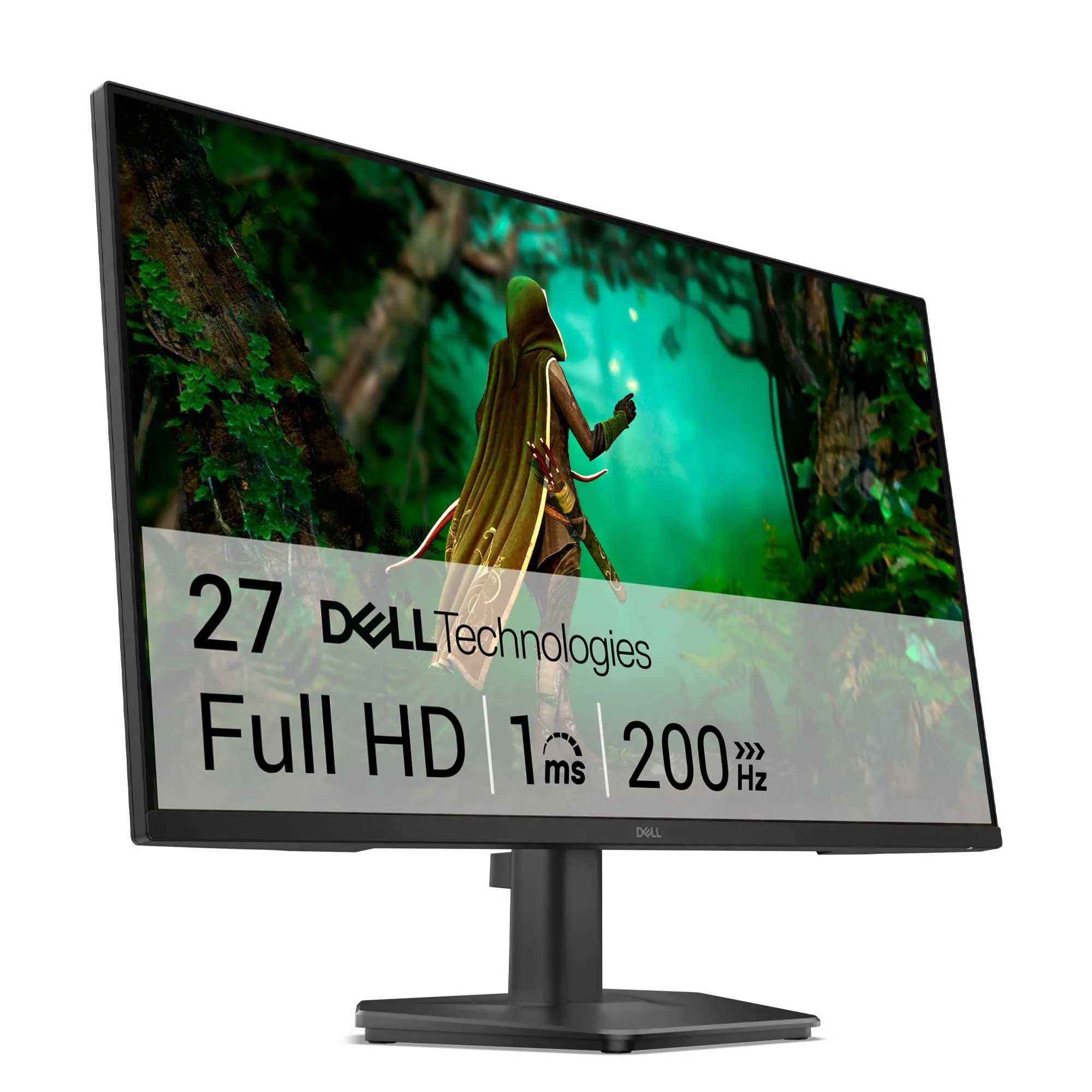 Dell 27 Monitor Gaming - SE2725HG, Full HD (1920x1080), 200Hz, Fast IPS, 1ms, AMD FreeSync Premium, 99% sRGB, VESA (100x100mm), DisplayPort, 2 HDMI, 3 Anni di Garanzia, Nero