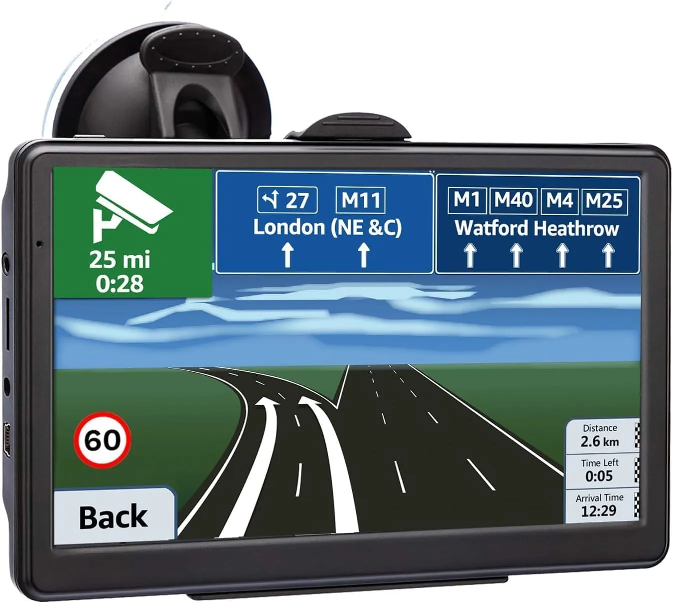 Navigatore GPS 5 Pollici,GPS Navigatore Satellitare,con POI Avviso Guida vocale Lane Programma gratuito a vita Aggiornamento UE,per Auto Camion