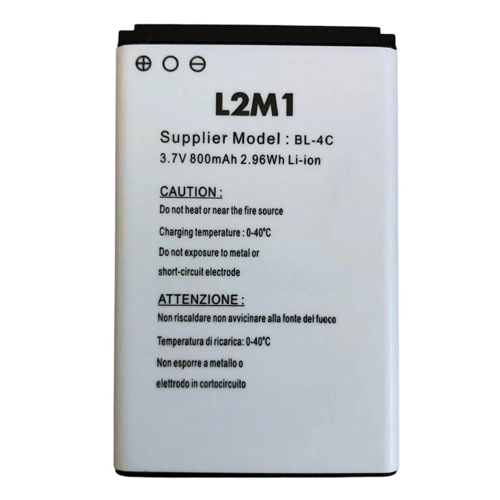 L2M1 Batteria per Brondi Window/President/King/Fox/Contender/Model BIGFP800AC Rechargeable Li-ion Battery BL-4C 3.7V 800mAh 2.96Wh