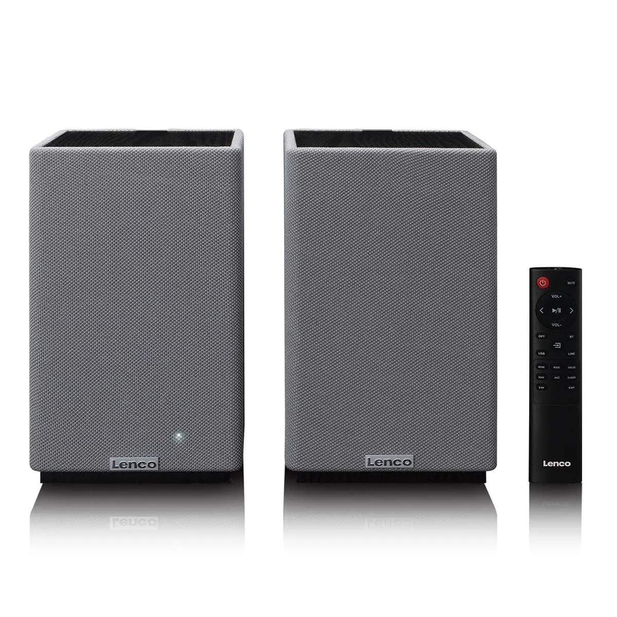 Lenco Libreria stereo altoparlante HiFi con Bluetooth 5.3-2x40W RMS - Amplificatore classe D - Tecnologia DSP - RCA - Ingresso ottico - USB - telecomando