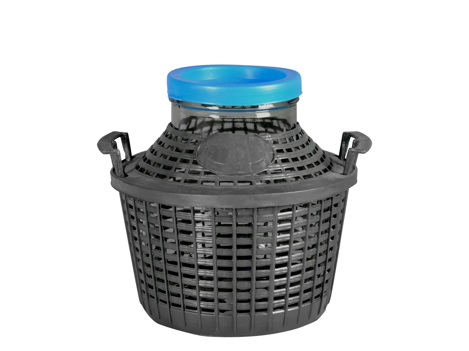 Home Damigiana in Vetro con Cesto in Plastica, 5 litri, Coperchio in colori assortiti