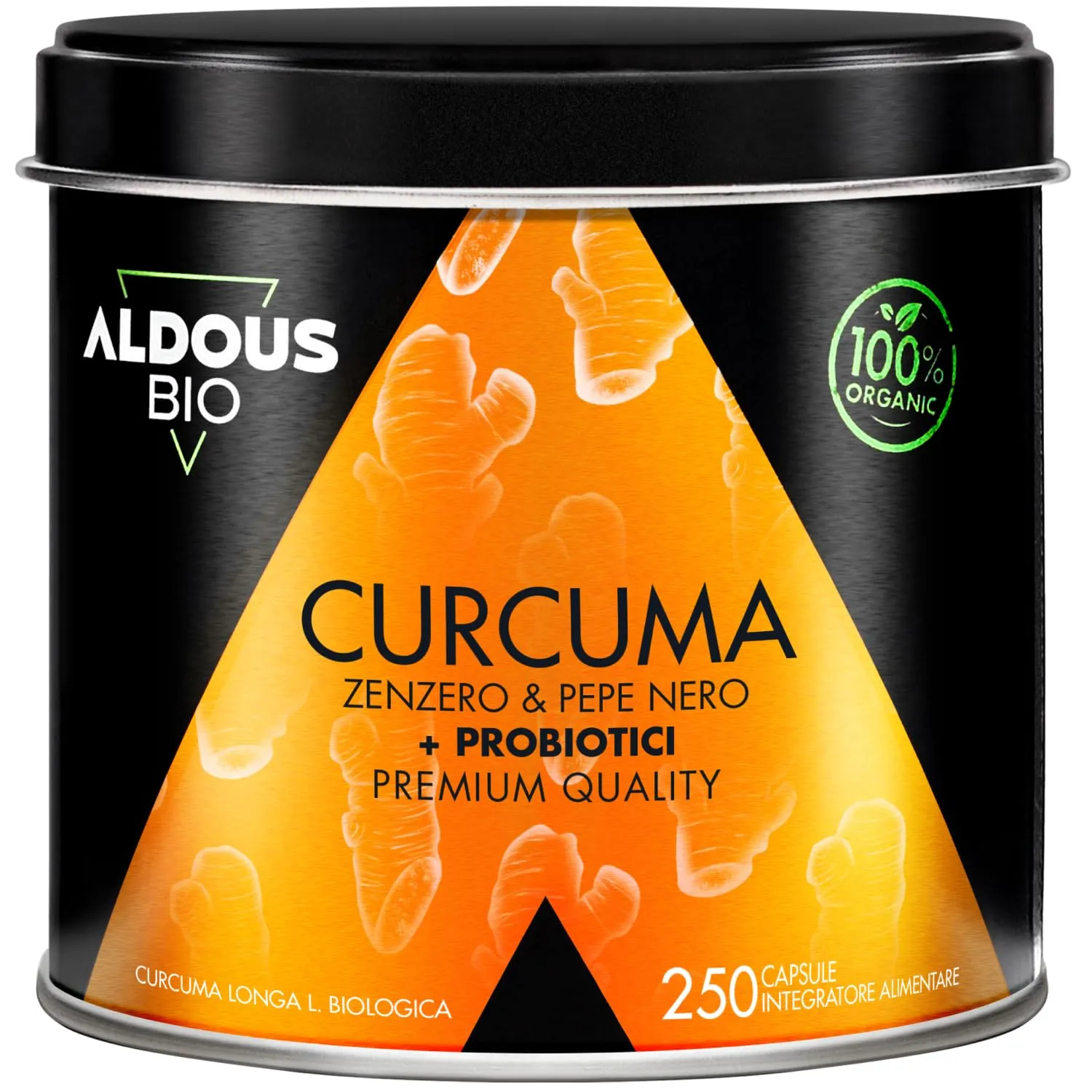 Curcuma e Piperina Plus + PROBIOTICI + Zenzero e Pepe Nero - 1460 mg - 250 Capsule per +4 Mesi - Curcuma Capsule Bio Alto Dosaggio - Antinfiammatorio Naturale - Certificazione Biologica