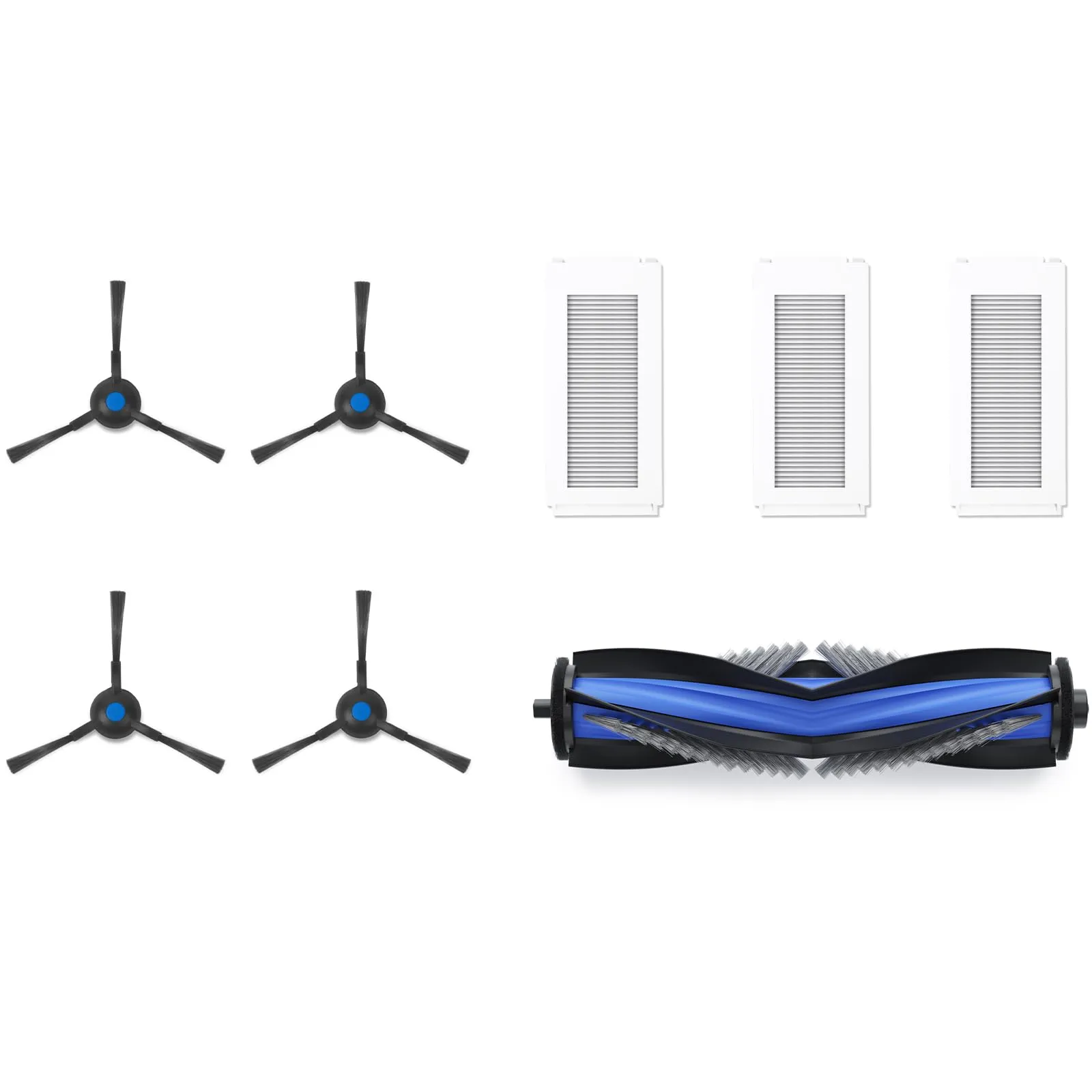 ECOVACS Kit di ricambio standard per aspirapolvere robot Deebot N30 PRO OMNI/N30 OMNI/N20e PLUS/N20e, 1 spazzola principale antigroviglio, 2 spazzole laterali, 3 filtri antibatterici, accessori origin