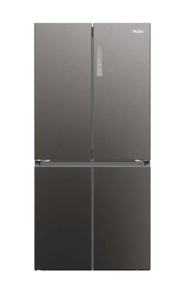 Haier Cube 83 Serie 3, Frigorifero Americano, 4 Porte, 467 Litri, Total No Frost, Air Surround Fresher Tech, Libera Installazione, Classe E, (AxLxP) 181,5x83,3x65 cm, Dark Inox- HCR3818ENMD
