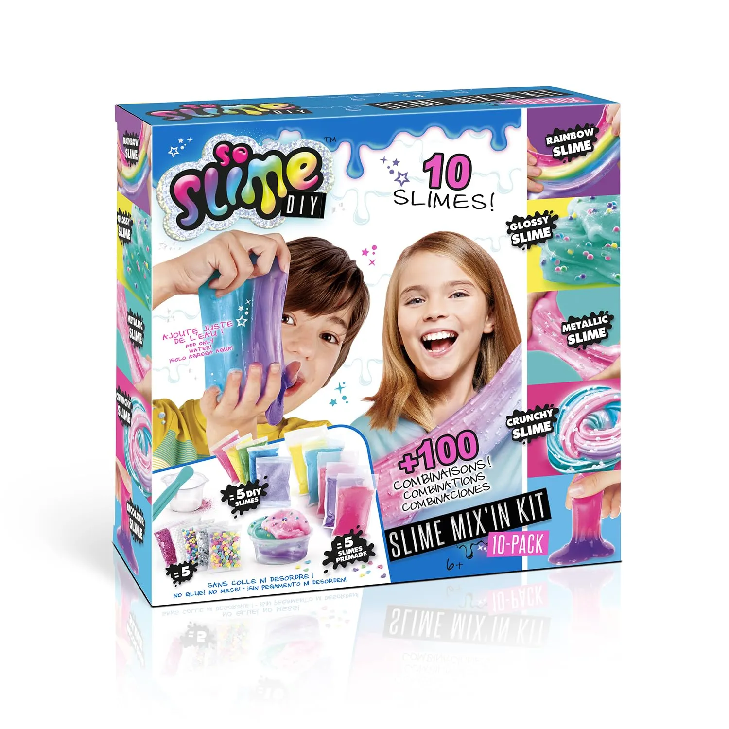Canal Toys - So Slime - Kit 10 Slime Personalizzati - +100 Combinazioni - Senza Colla - Mescola e Decora - Attività Creativa senza sporcare - Per Bambini dai 6 Anni in Su - Accessori Inclusi - SSC 184