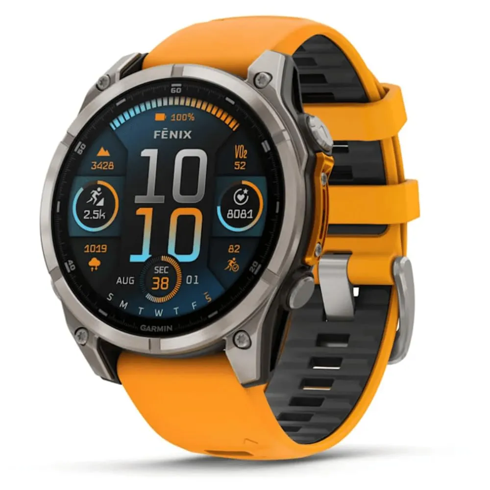 GARMIN Amoled Smartwatch Fenix 8-47 MM | Fino a 29 giorni di durata della batteria | L'ultimo Smart Watch con torcia LED integrata, monitoraggio della salute