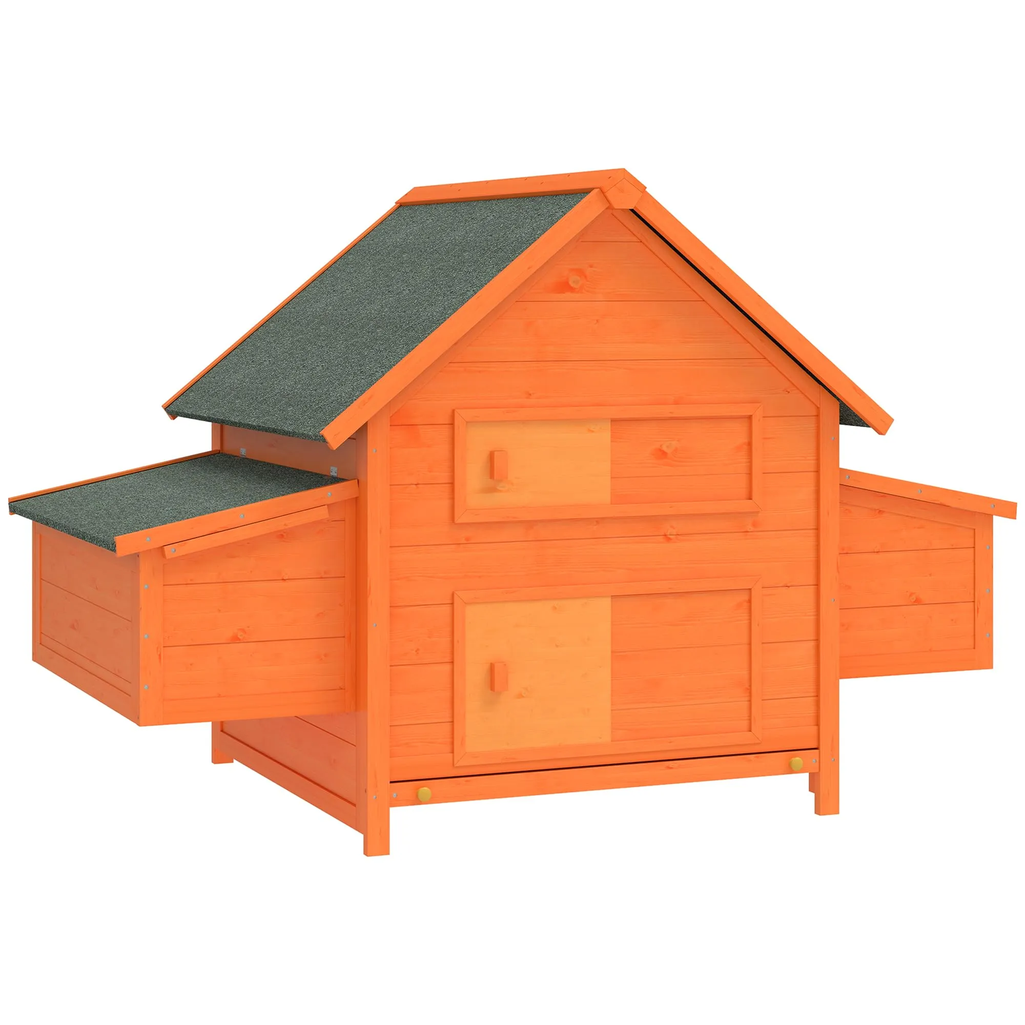 PawHut Pollaio da giardino Gabbia per Galline in Abete, legno e verde, 160x98.5x107cm