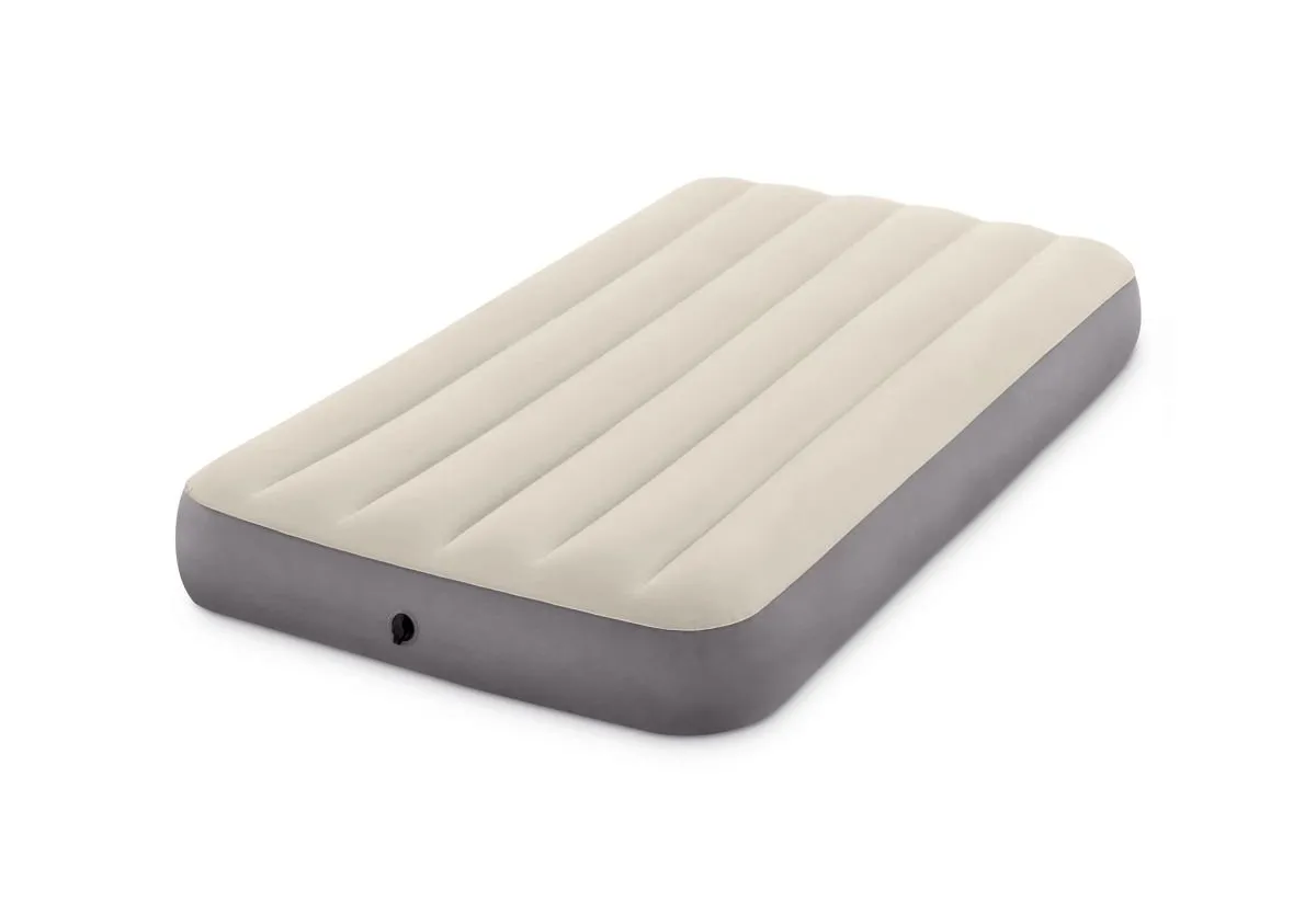 Intex Airbed Materasso Deluxe Singolo Classic Dura Beam con Tecnologia Fiber Tech, Tinta Unita, Multicolore, 99 x 191 x 25 cm