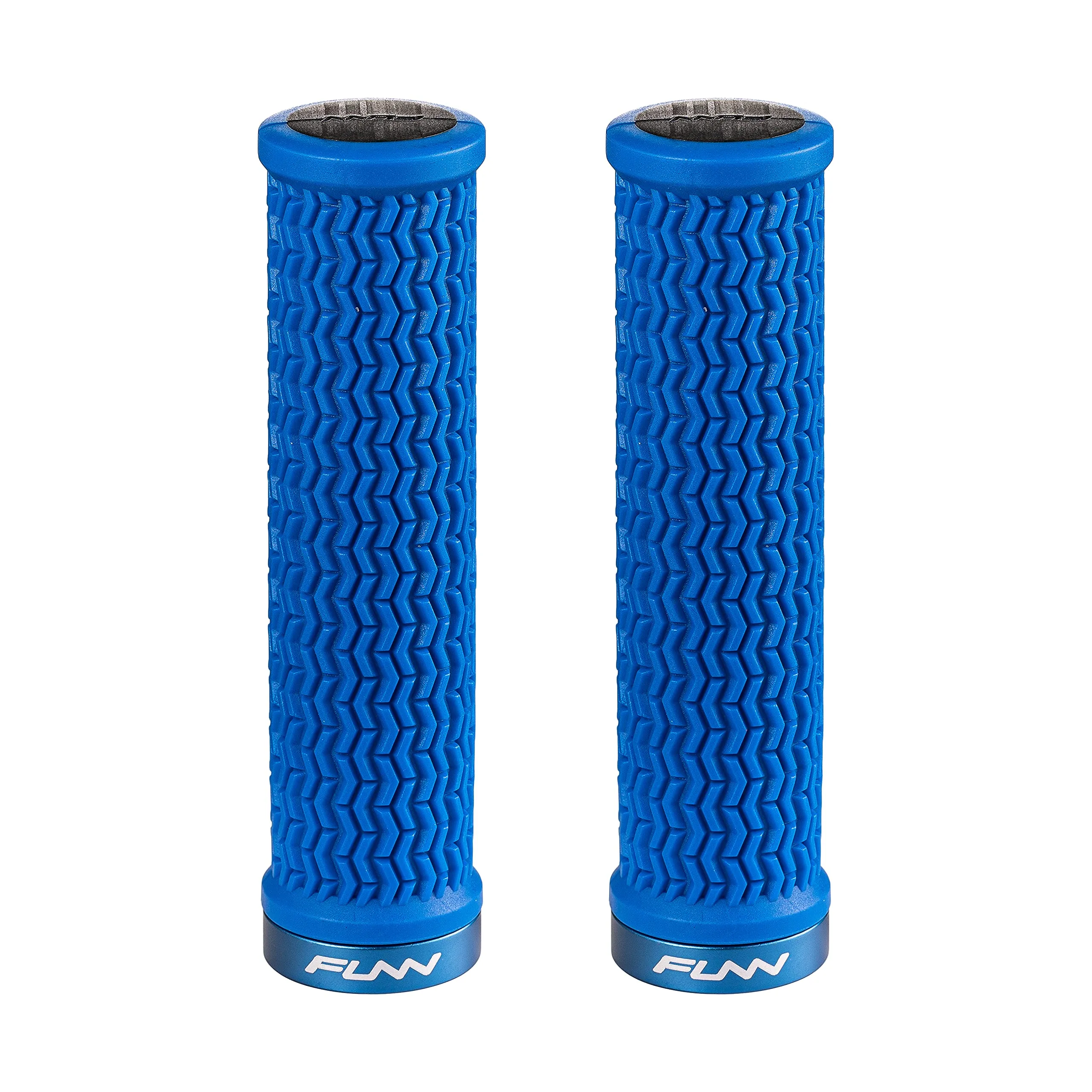 Funn Holeshot Manopole per Mountain Bike con Chiusura Singola, Diametro Interno di 22 mm, Manopole per Manubrio di Bicicletta Resistenti alle Estremità Indurite (Blu)