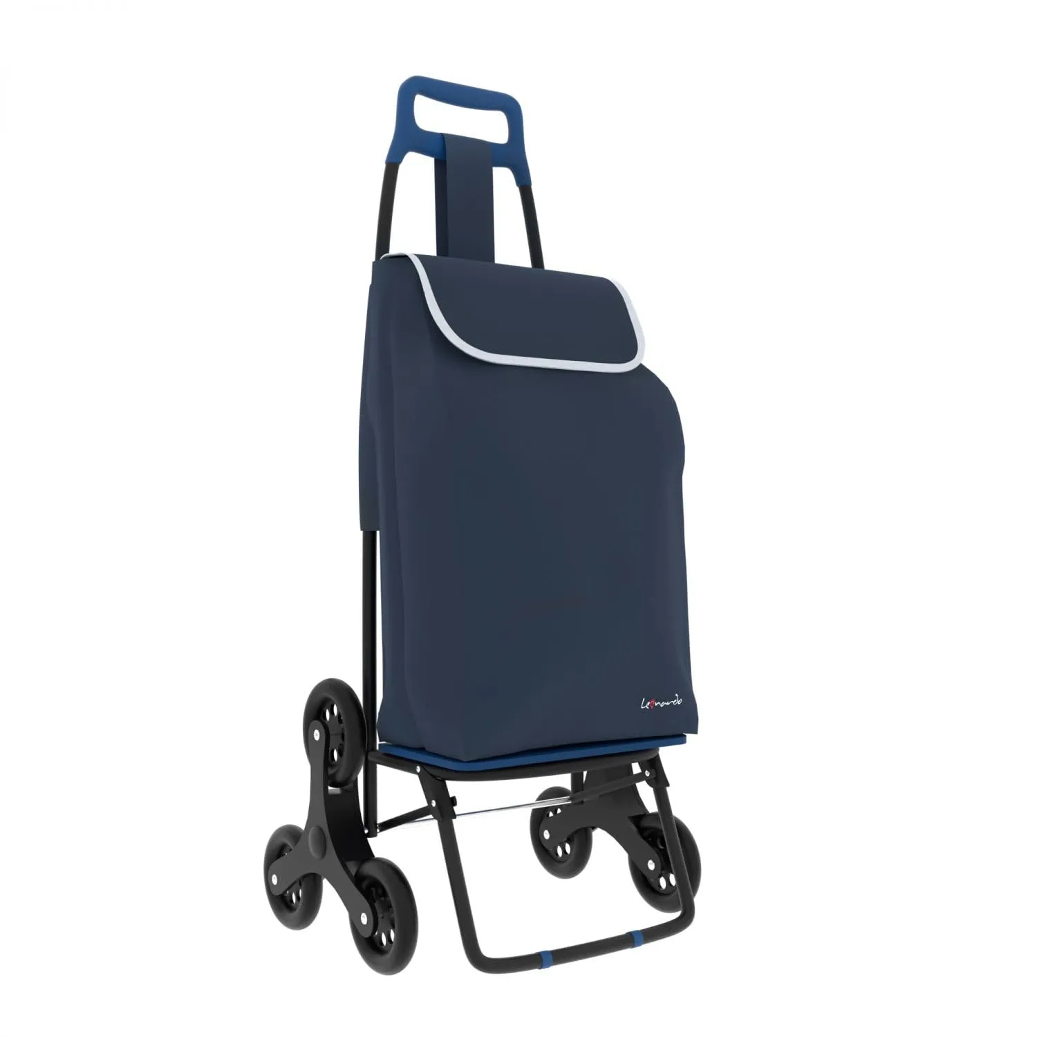 Leonardo - trolley per la spesa , carrello per la spesa con Tre Ruote Girevoli Saliscale , Trolley Portaspesa con chiusura a strappo , borsa Rimovibile.