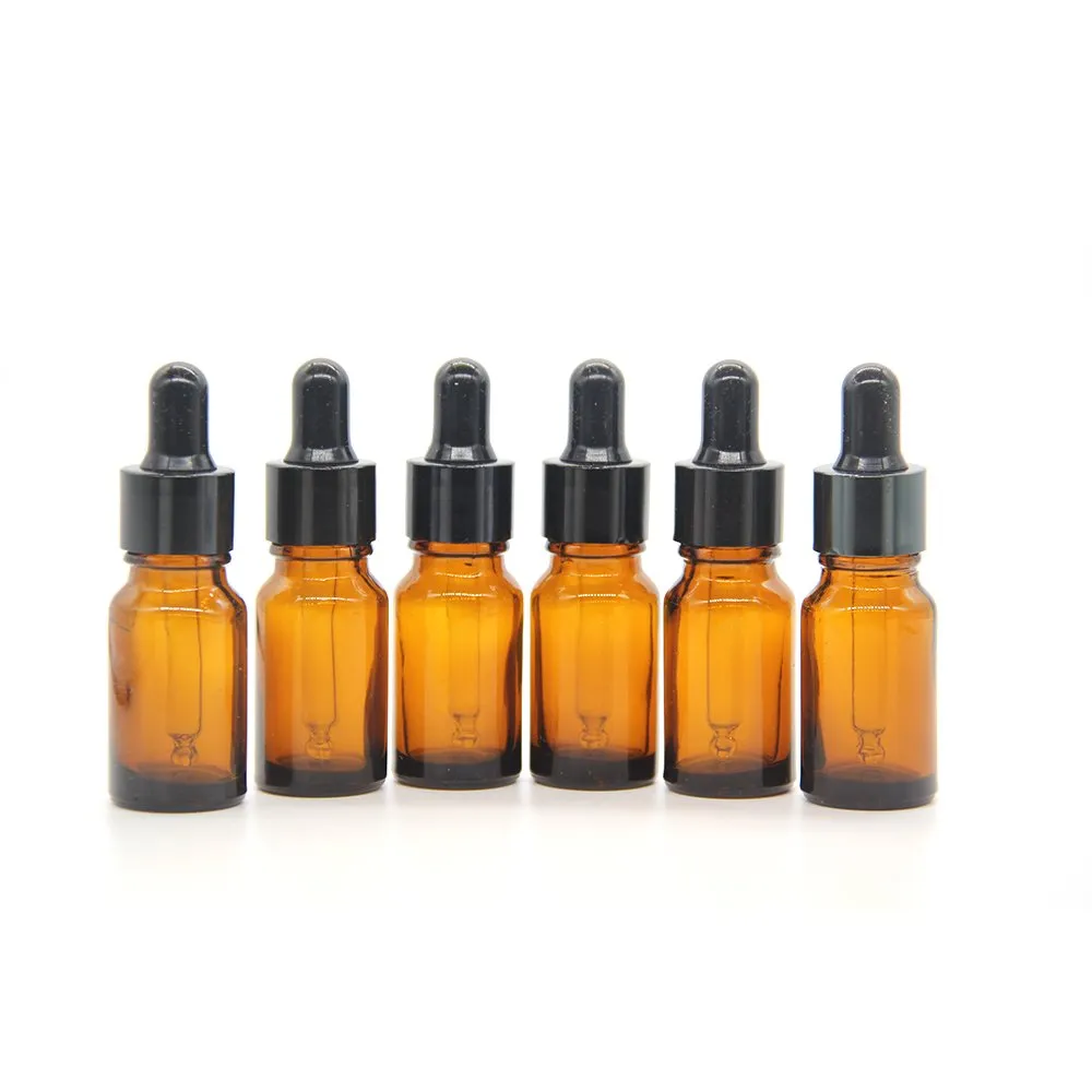 Yizhao Ambra Bottiglie Contagocce Vetro 10ml, con Pipette Contagocce Vetro,per Oli Essenziali, Aromaterapia, Laboratorio, Fragranze, Cosmetici, Viaggio - 12 Pcs