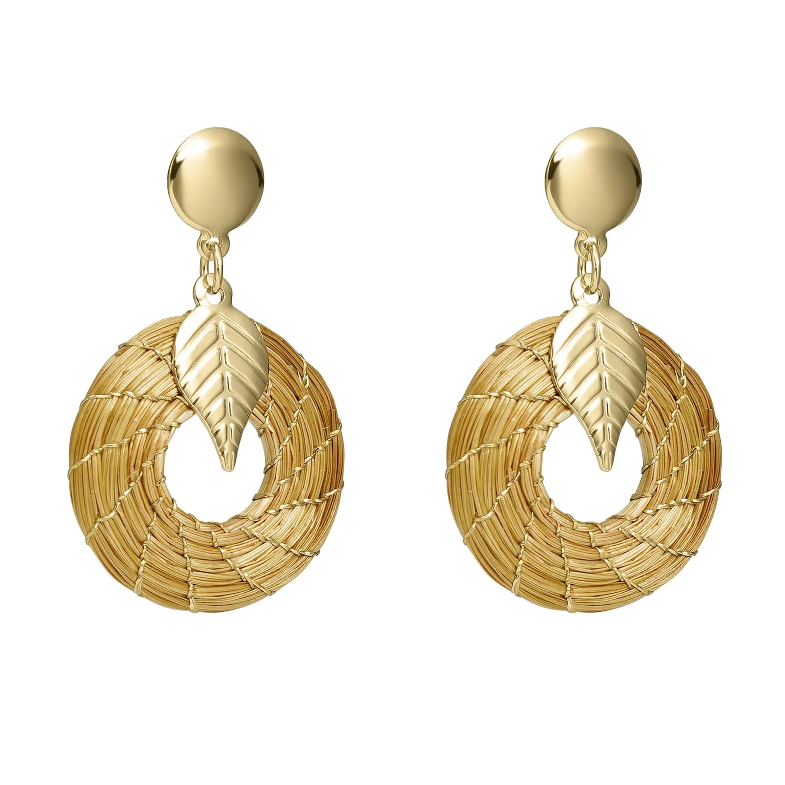 VERA NAVARRO - Orecchini Mandala Aperti in Oro Vegetale - Ø 20 mm - Cerchio, Anello Chiusura a Vite - Fatto a Mano 100% Naturale - Gioielli Artigianali