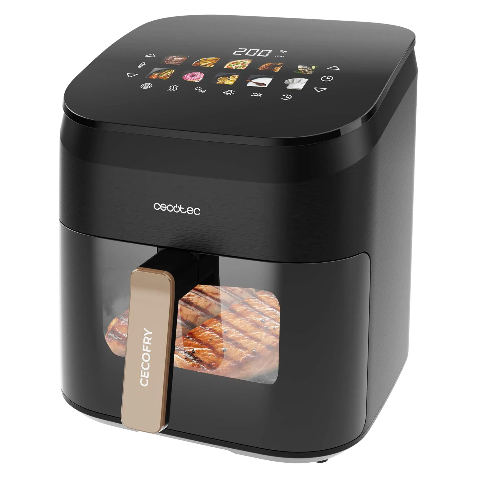 Cecotec Friggitrice ad Aria 6,5L con grill Cecofry&Grill Smokin' 6500 Plus. 2200W, Friggitrice, grill e piastra, Temperatura regolabile, Affumicatore integrato, Doppia griglia, 10 Menu, Finestra