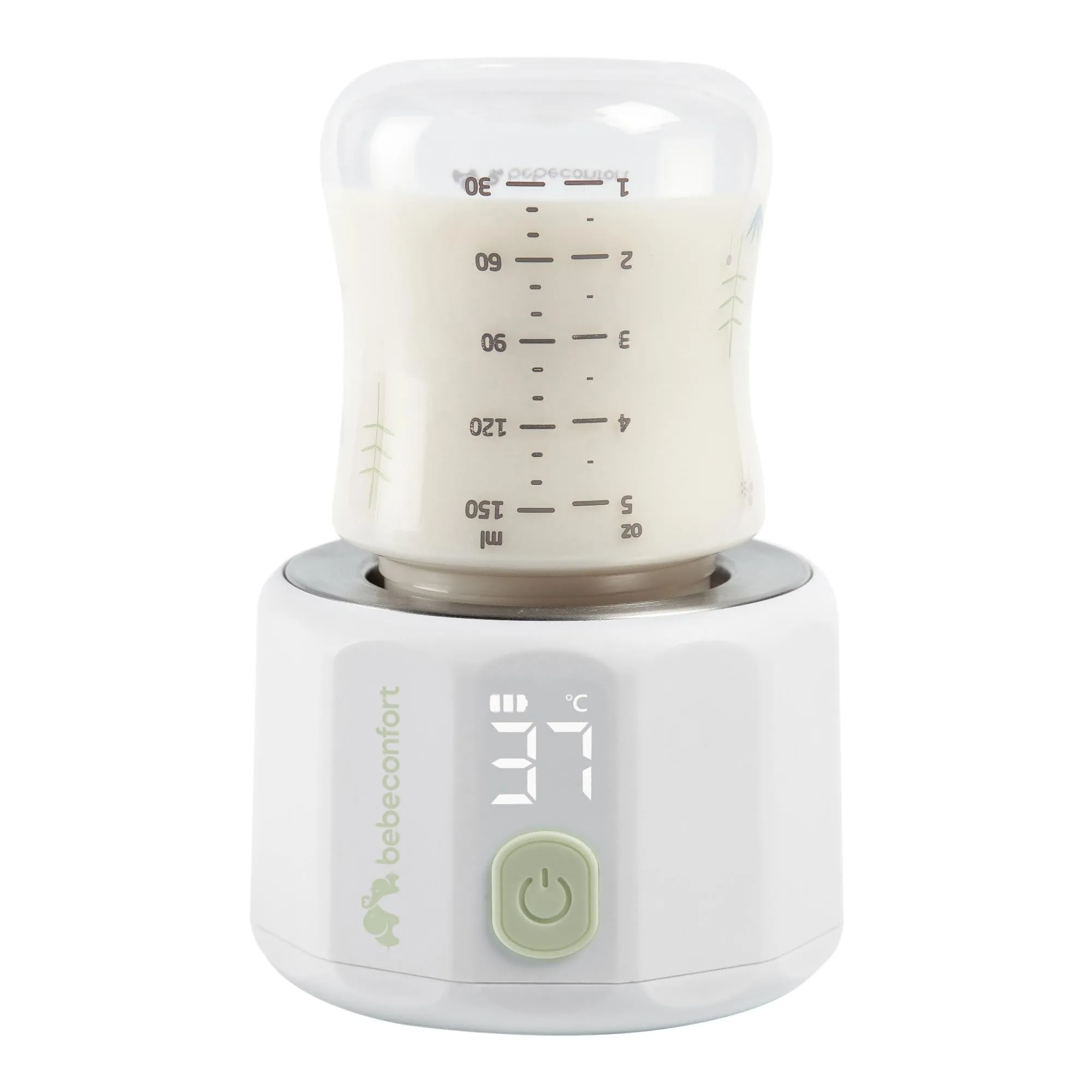 Bebeconfort Scaldabiberon portatile, Scaldabiberon elettrico USB senza fili, Tascabile Compatto e Leggero, Riscaldamento rapido, Display digitale, Batteria a lunga durata, Regolazione temperatura
