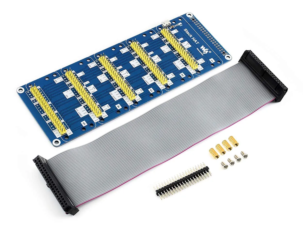 Stack HAT Raspberry pi I/O Expansion Shield Onboard 5 Set 2 X 20 Connector to Directly Connect Multiple Expansion Functional Boards