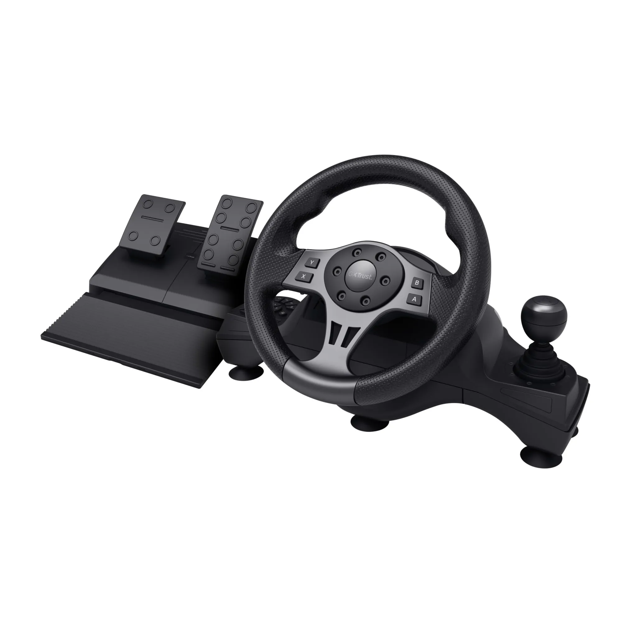 Trust GXT 289 Movi Volante per PS4, PC, Xbox Series X/S, Nintendo Switch, Volante da Corsa da Gaming con Pedali e Leva del Cambio per Simulatore di Guida/Farming Simulator / F1 / Gran Turismo