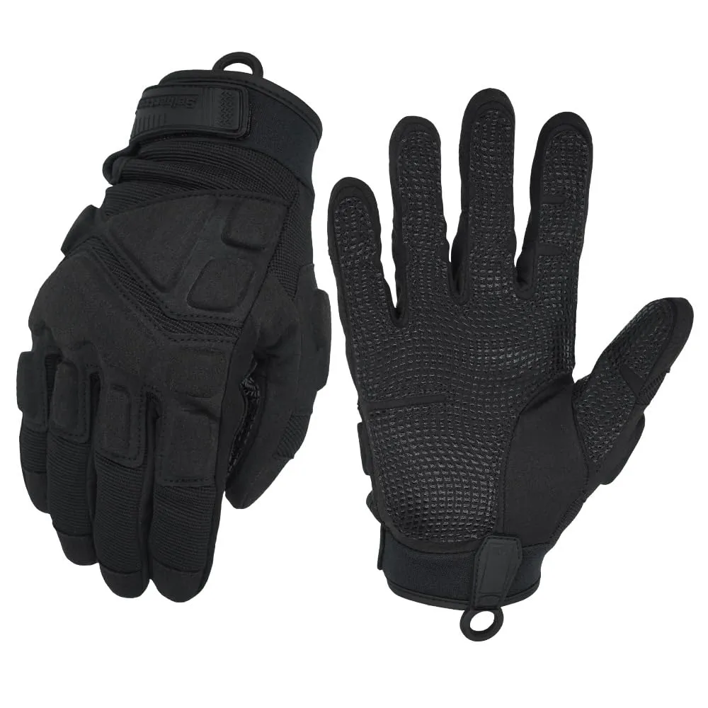 Seibertron Brevettato S.O.L.A.G 2.0 Touch Screen Tattici Guanti Impermeabili Guanti Anti Impatto Softair Caccia Escursionismo per Cavalcare Ciclismo Motociclo Arrampicata Dito Pieno Black S