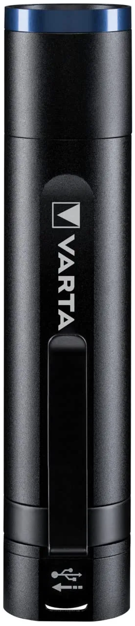 VARTA Night Cutter F20R - torcia ricaricabile di qualità, include cavo di ricarica Micro-USB, 4 modalità di illuminazione, portata 400 Lumen