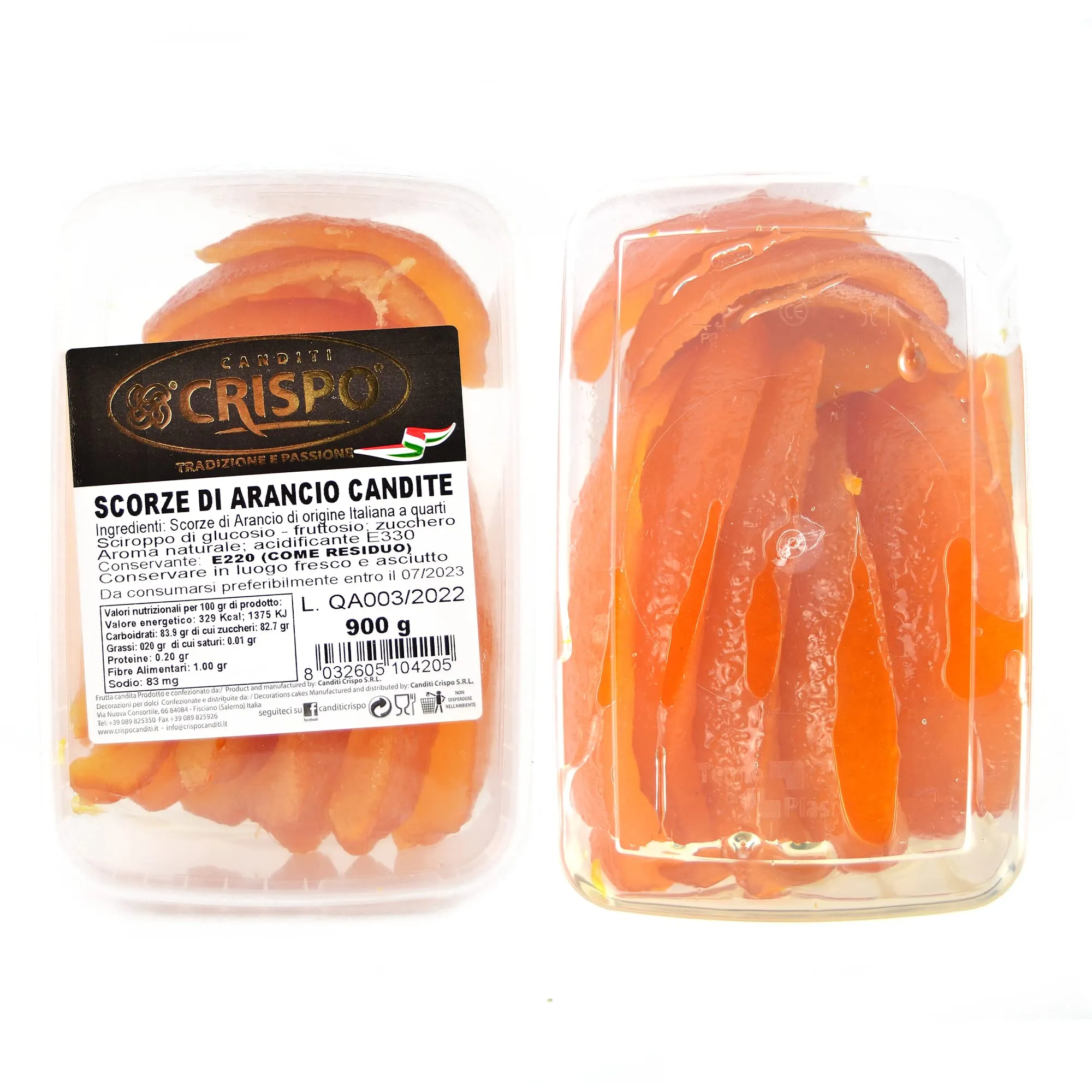 GR 900 SCORZE di Arancio CANDITO Ideali per LA Decorazione E Realizzazione di Dolci, PANETTONI, CASSATE, Torte, Gelati E Dessert