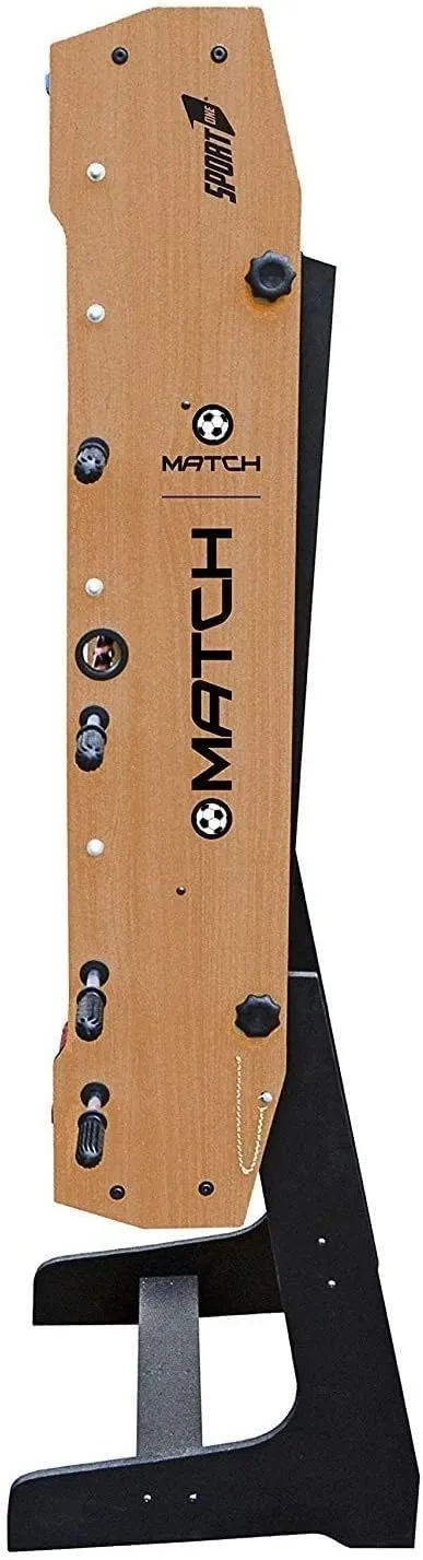 Sport1 Calcetto salvaspazio Match Pieghevole. Calcetto Balilla con Gambe, da Interno in MDF, Misure 121x61x85cm. Bigliardino da casa con 8 aste Passanti. Segnapunti e Palline Incluse. Uso Indoor.