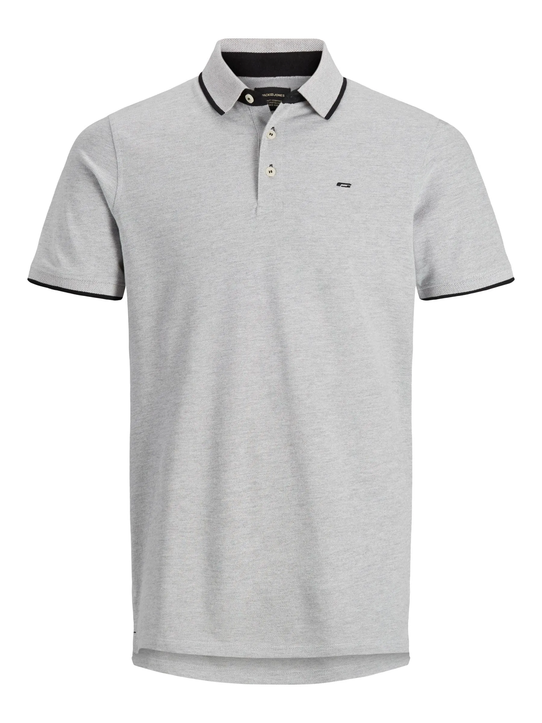 JACK & JONES Jjepaulos Polo Ss Noos Maglietta, Grigio (Light Grey/Melange), L Uomo