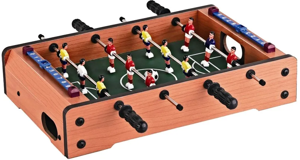 Villa Giocattoli-1092 Calcetto Mini Soccer da Tavolo, Colore Effetto Legno, 1092