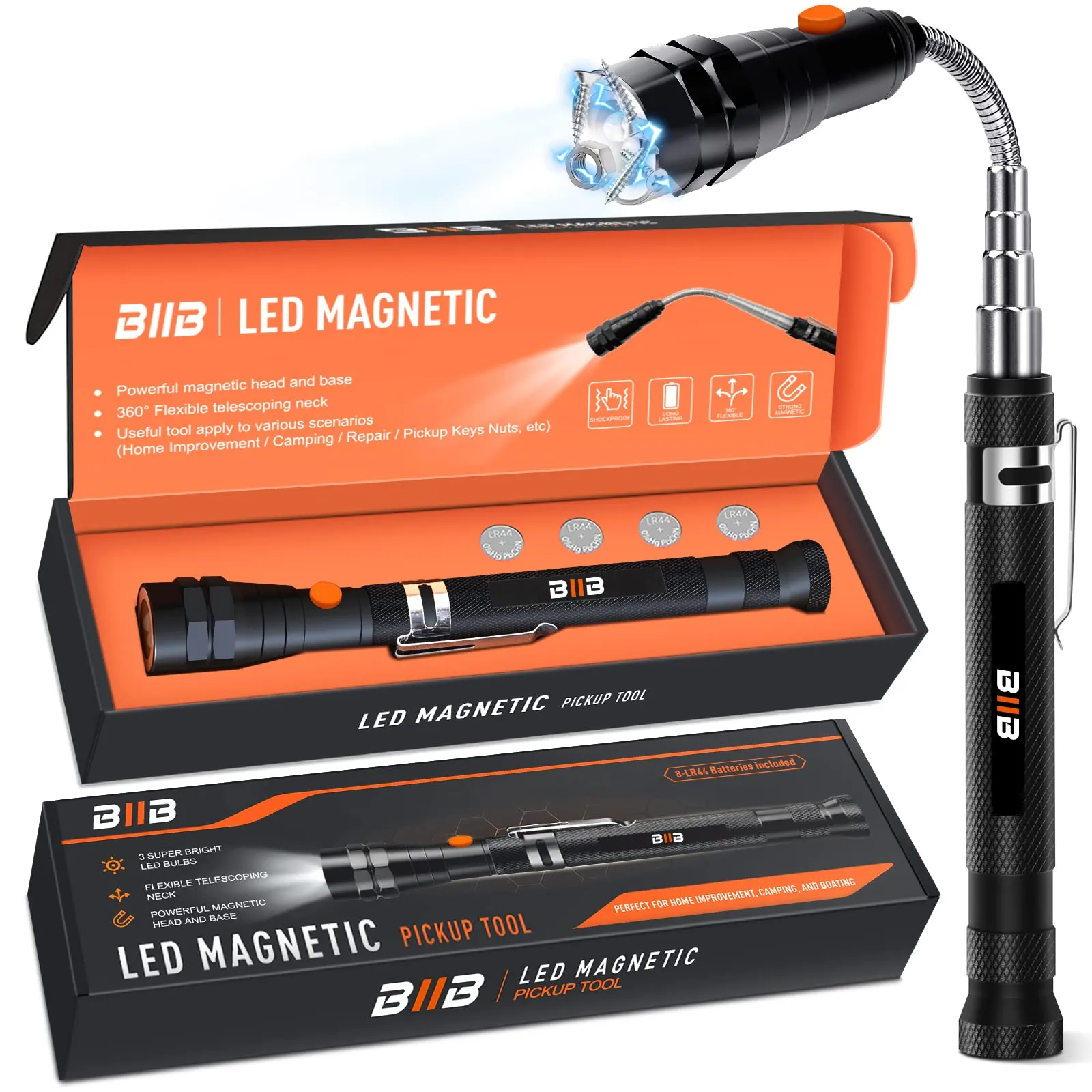 BIIB Idee Regalo Uomo, Telescopica Spazzatrici Magnetiche Gadget Utili, Regalo Compleanno Uomo, Idee Regalo Natale 2024, Regali Uomo, Regalo Anniversario per Lui, Idea Regalo Festa del Papà
