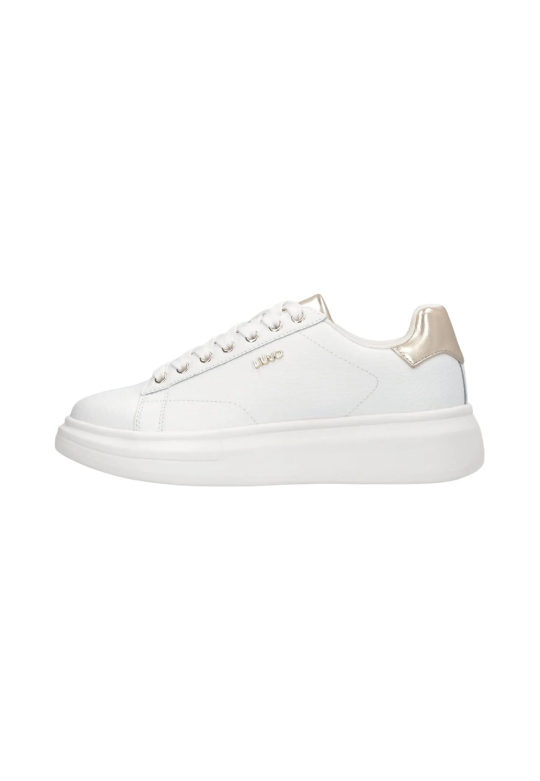 LIU JO Sneaker Babol (White/Light Gold BF5059 PX748, Sistema Taglie Calzature EU, Adulto, Donna, Numero, Media, 39)