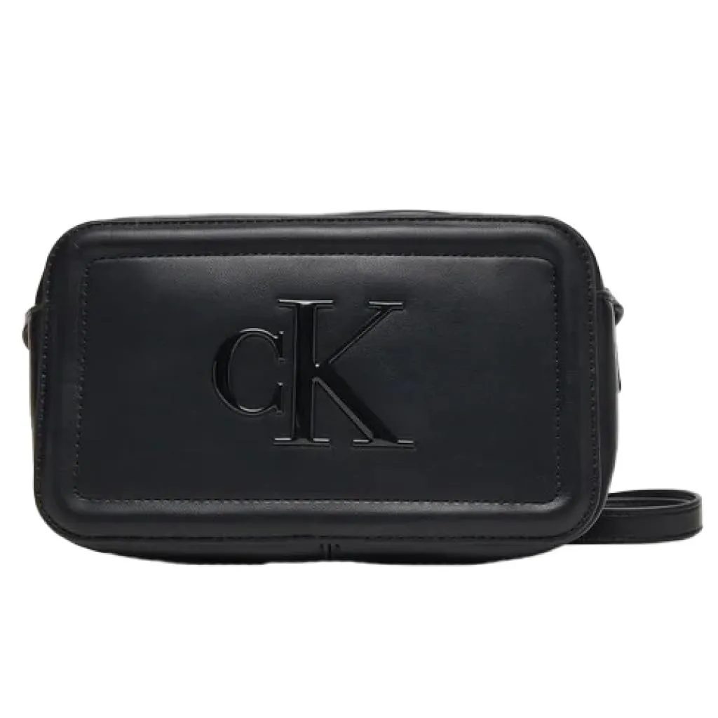Calvin Klein Donna Borsa a Tracolla Bold Camera Bag con Logo, Nero (Black), Taglia Unica