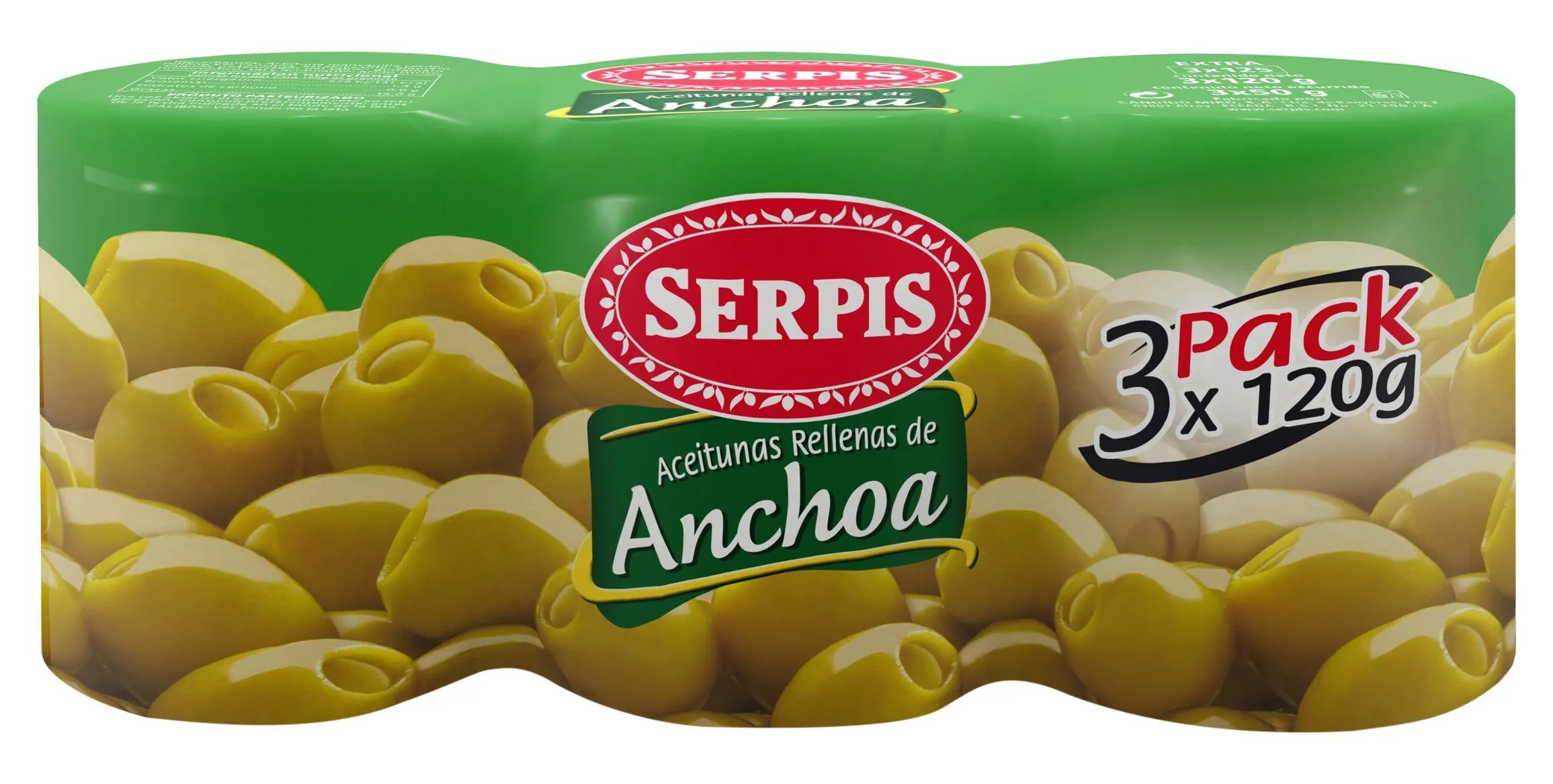 Serpis, Olive ripiene di acciughe, 3 x 120 g