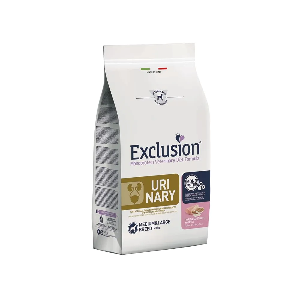 Exclusion Cane Urinary Medium/Large Breed - Gusto maiale e sorgo 2 kg