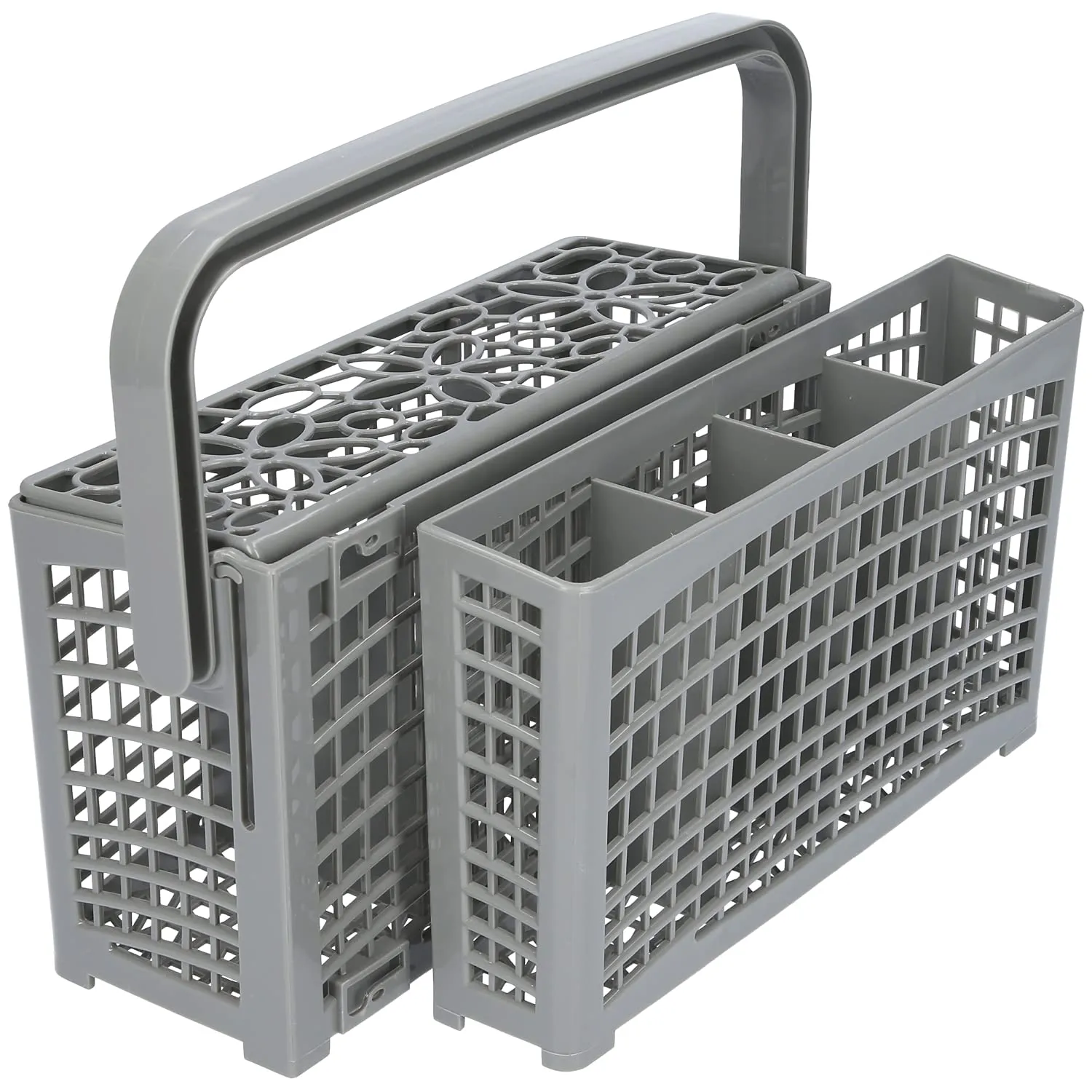 Kenekos - Cestino portaposate 2 in 1 universale divisibile, adatto a molte lavastoviglie e lavastoviglie compatibili con Bosch Siemens Miele AEG Neff - 23,0 cm x (8,5 cm + 4,5 cm) x 13,5 cm