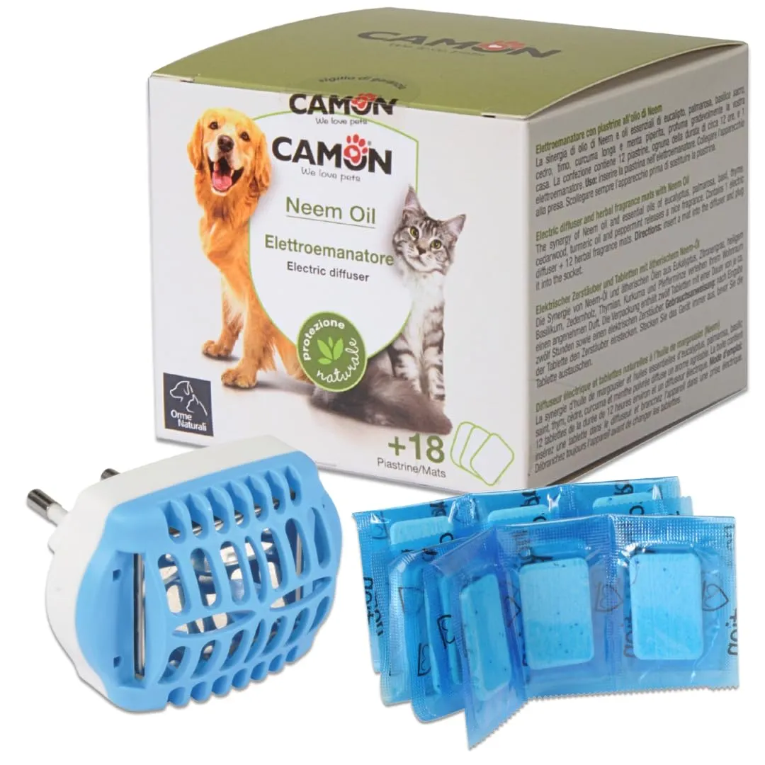 CAMON | Elettroemanatore con 18 Piastrine Antizanzare, Protezione Naturale, Sicuro per l'Ambiente Domestico e gli Animali, Profumazione Gradevole