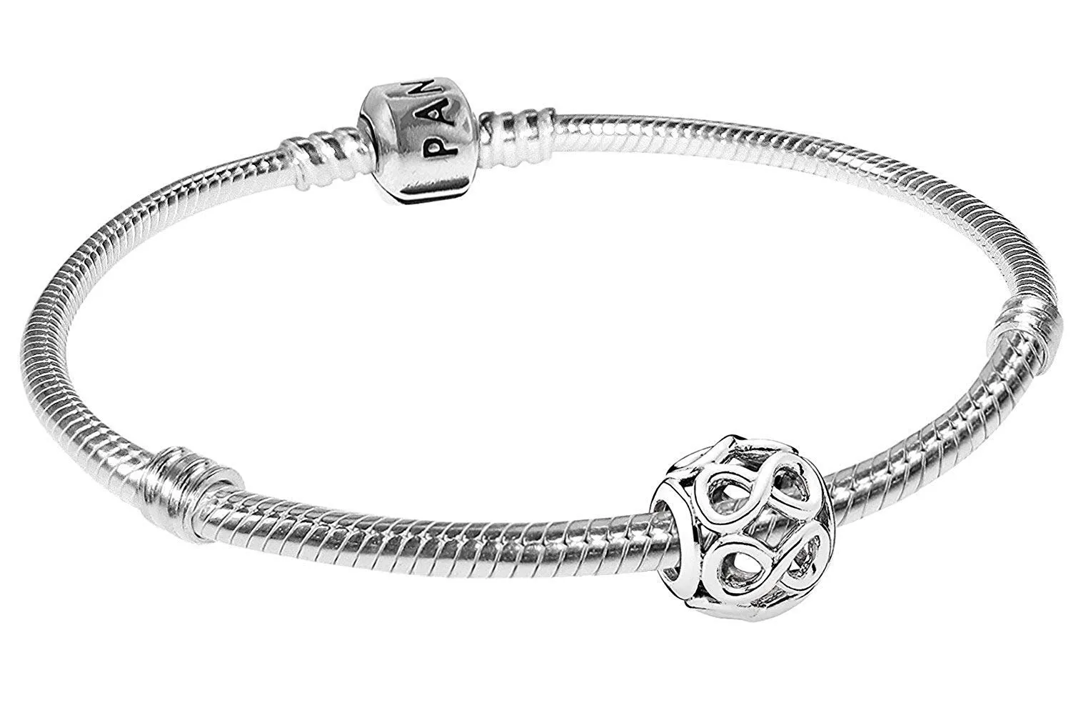 Bracciale Pandora, Starter Set infinito 08051 e Argento, colore: argento, cod. 08051-19