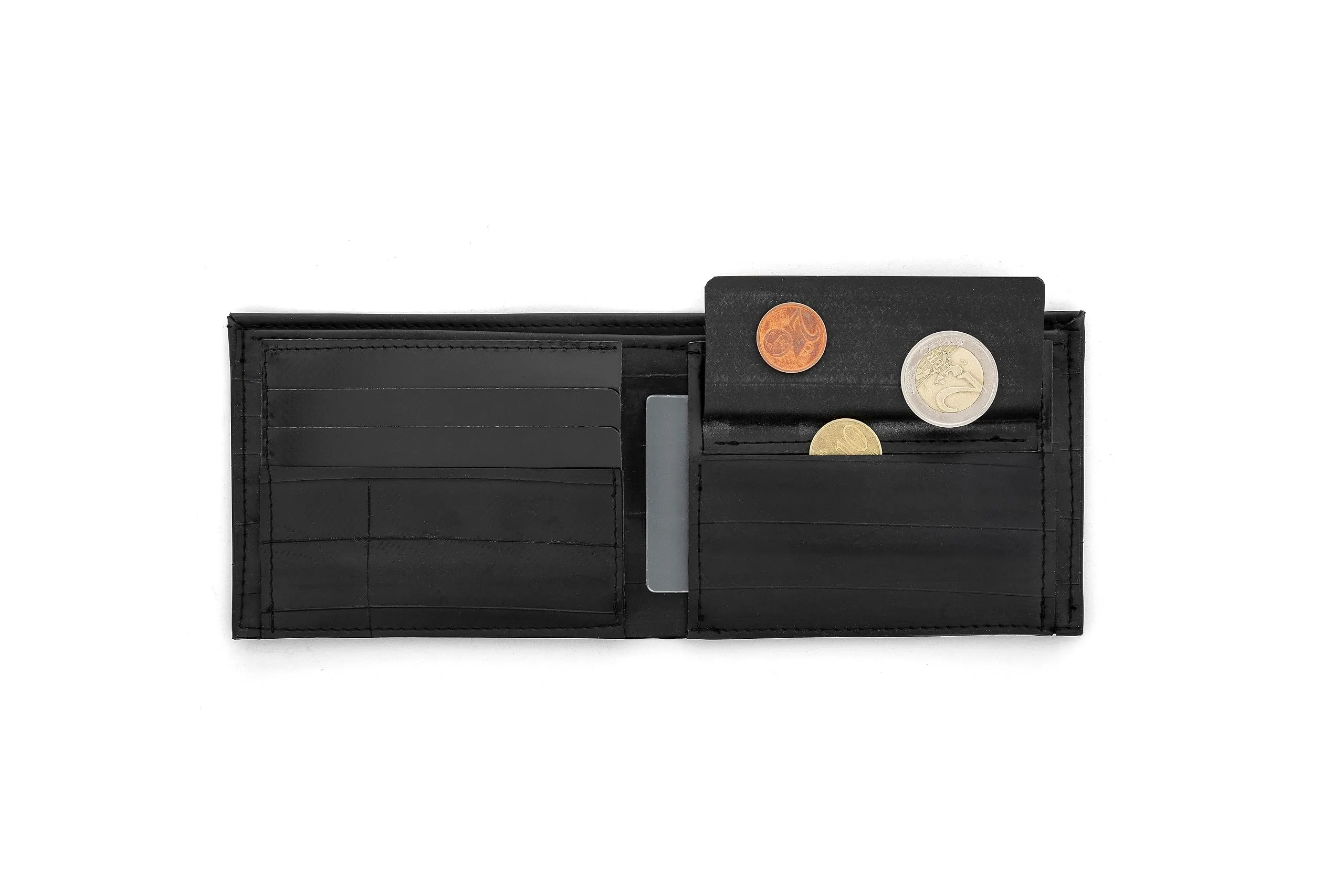 MNMUR Portafoglio Uomo, Porta Carte sottile con portamonete in camera d’aria riciclata, Porta card, Porta banconote uomo, Porta patente e carta identità, Porta tessere e monete, Porta documenti