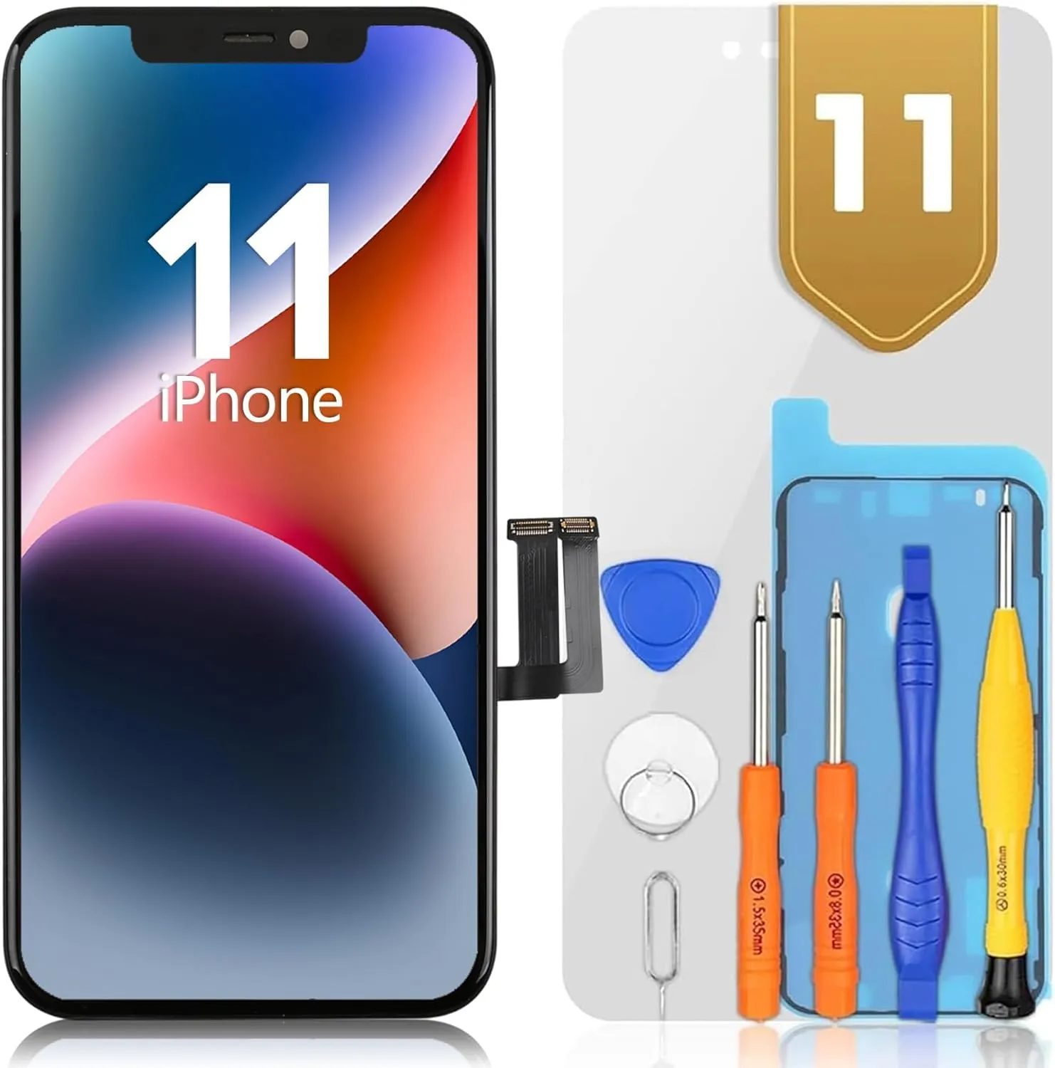 bokman Schermo Display LCD per iPhone 11 Nero, Touch Screen Digitizer Parti di Ricambio con Strumenti di Riparazione