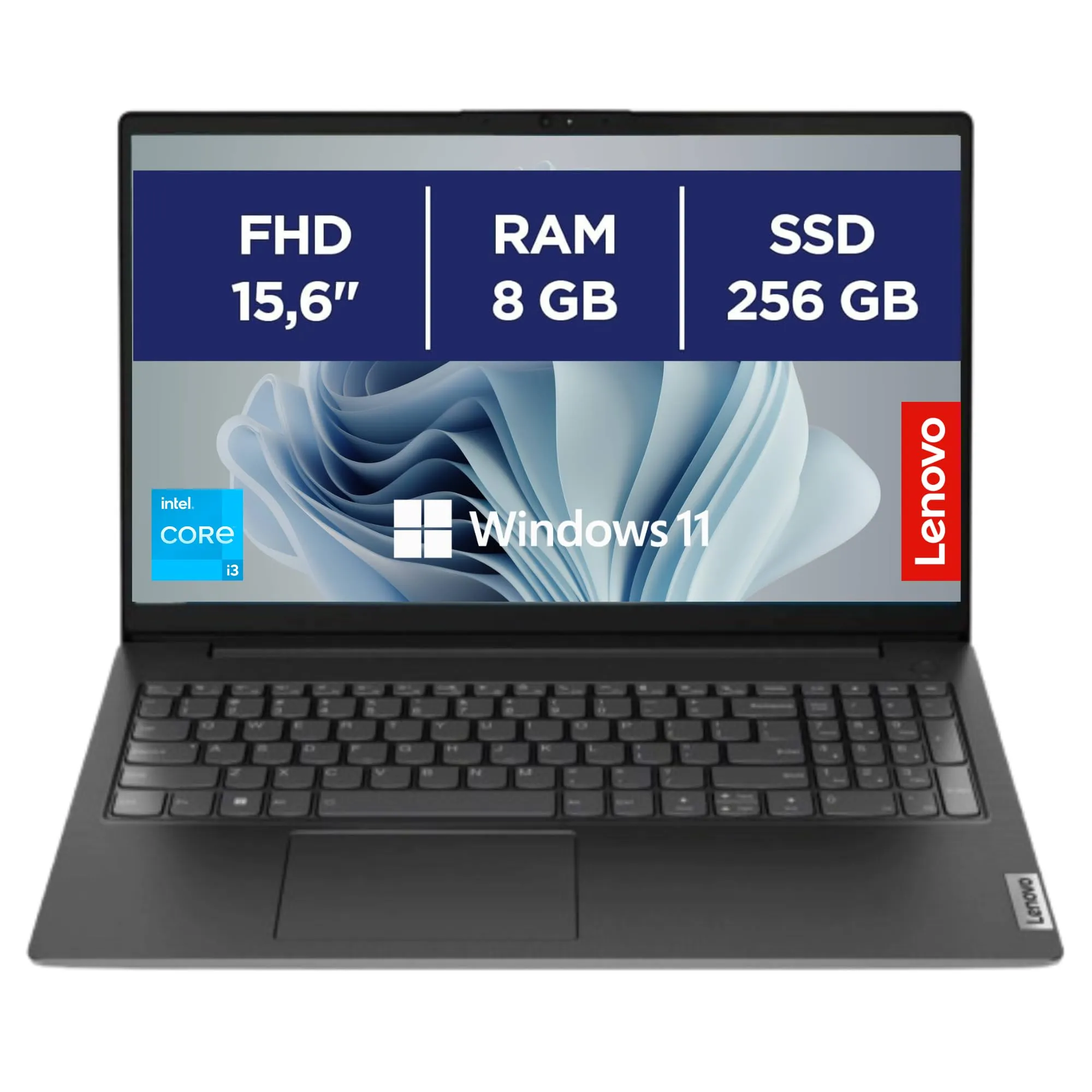 Lenovo, Notebook Pc Portatile, Display 15,6" Full HD, Intel i3-1315U 6 Core 3.3 Ghz, Ram 8GB DDR4, 256 GB SSD NVMe, Win 11 Pro