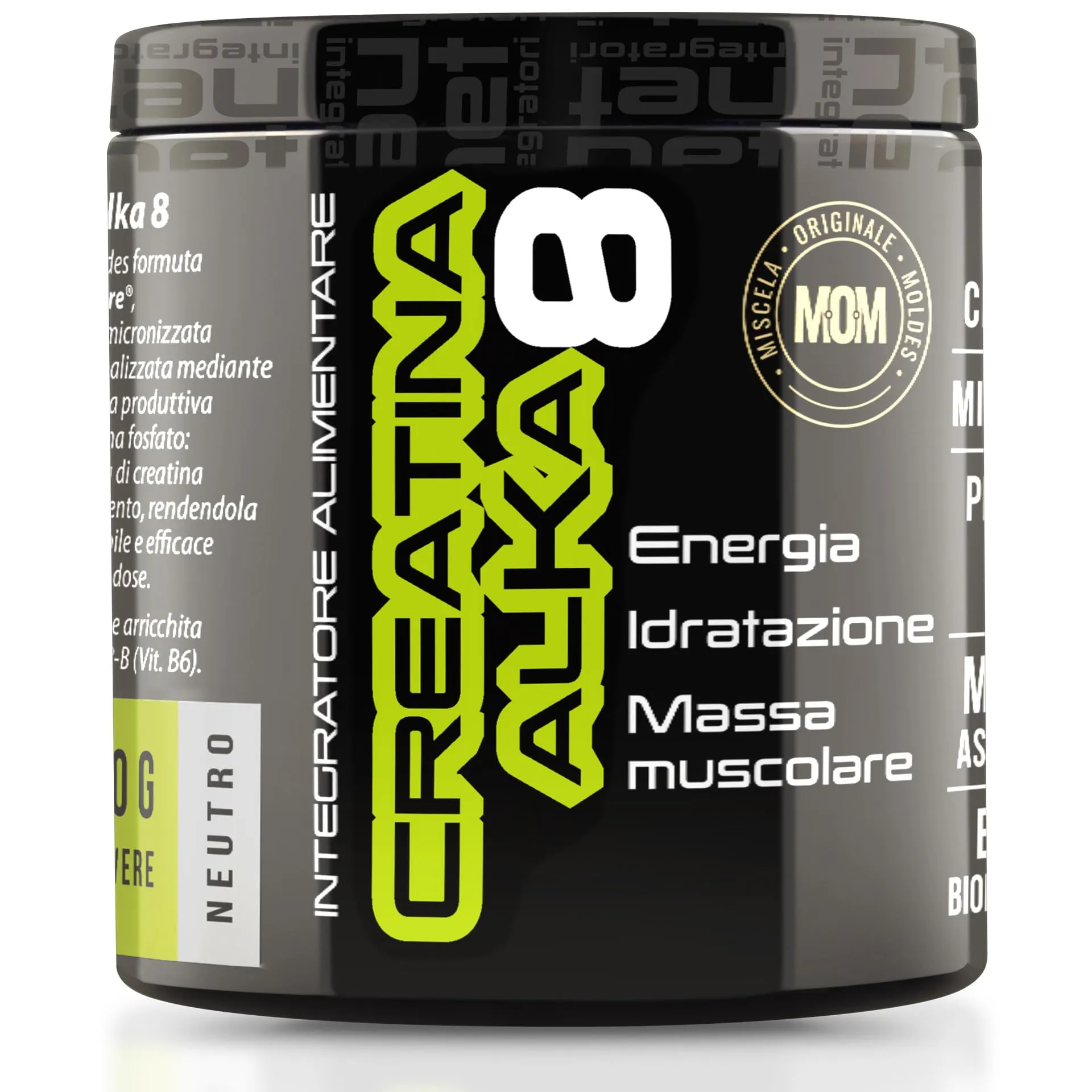 NET Integratori CREATINA ALKA 8-180g di Creatina Monoidrata Micronizzata Clonapure - Pre-Post Workout, Rapida Produzione Energetica, Contrasta Fatica e Massimizza la Crescita Muscolare