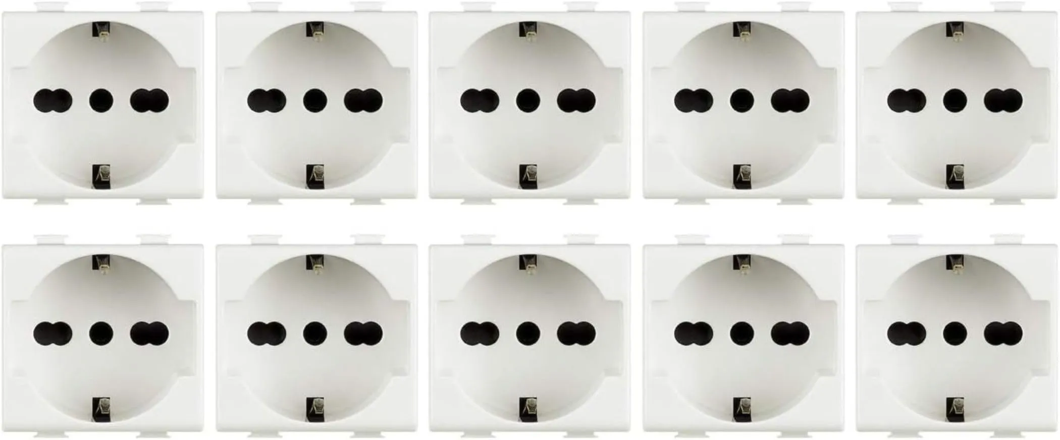 Bticino ASTAM5440A16 Presa Standard Tedesco e Bipasso 10/16 A, Kit 10 Pezzi, Colore Bianco